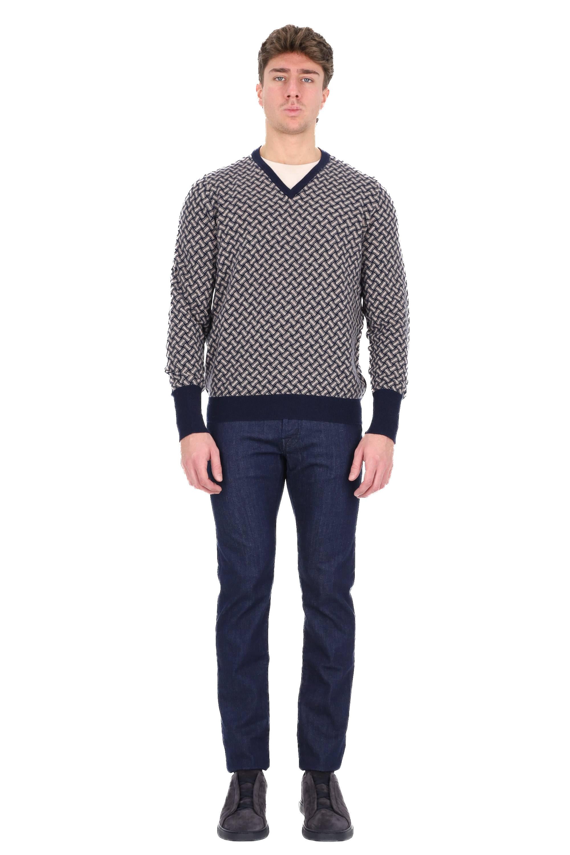 Drumohr Maglia girocollo biscottino in cashmere D2K481 RB62 