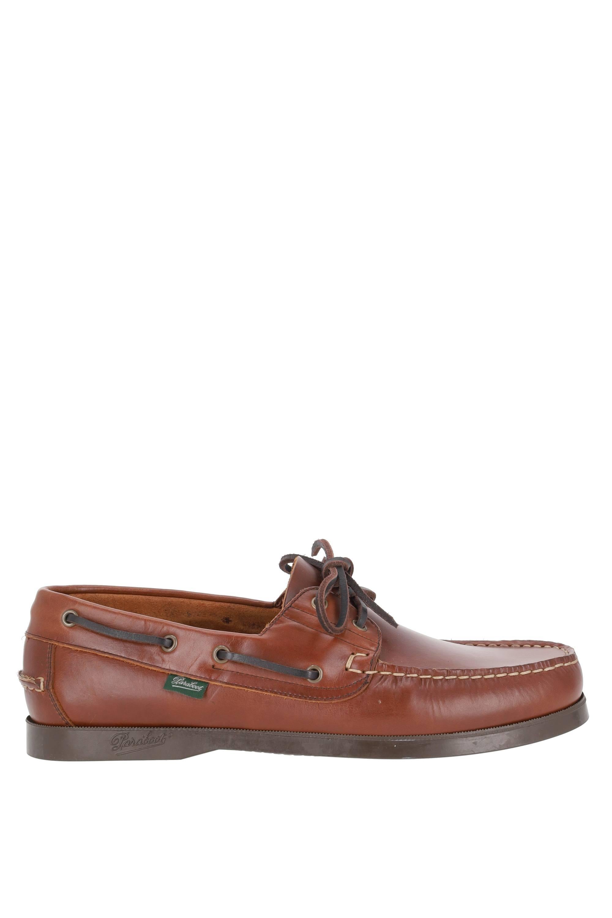 Paraboot Mocassino da barca in pelle modello Barth 781001 MARRON-AMERICA 