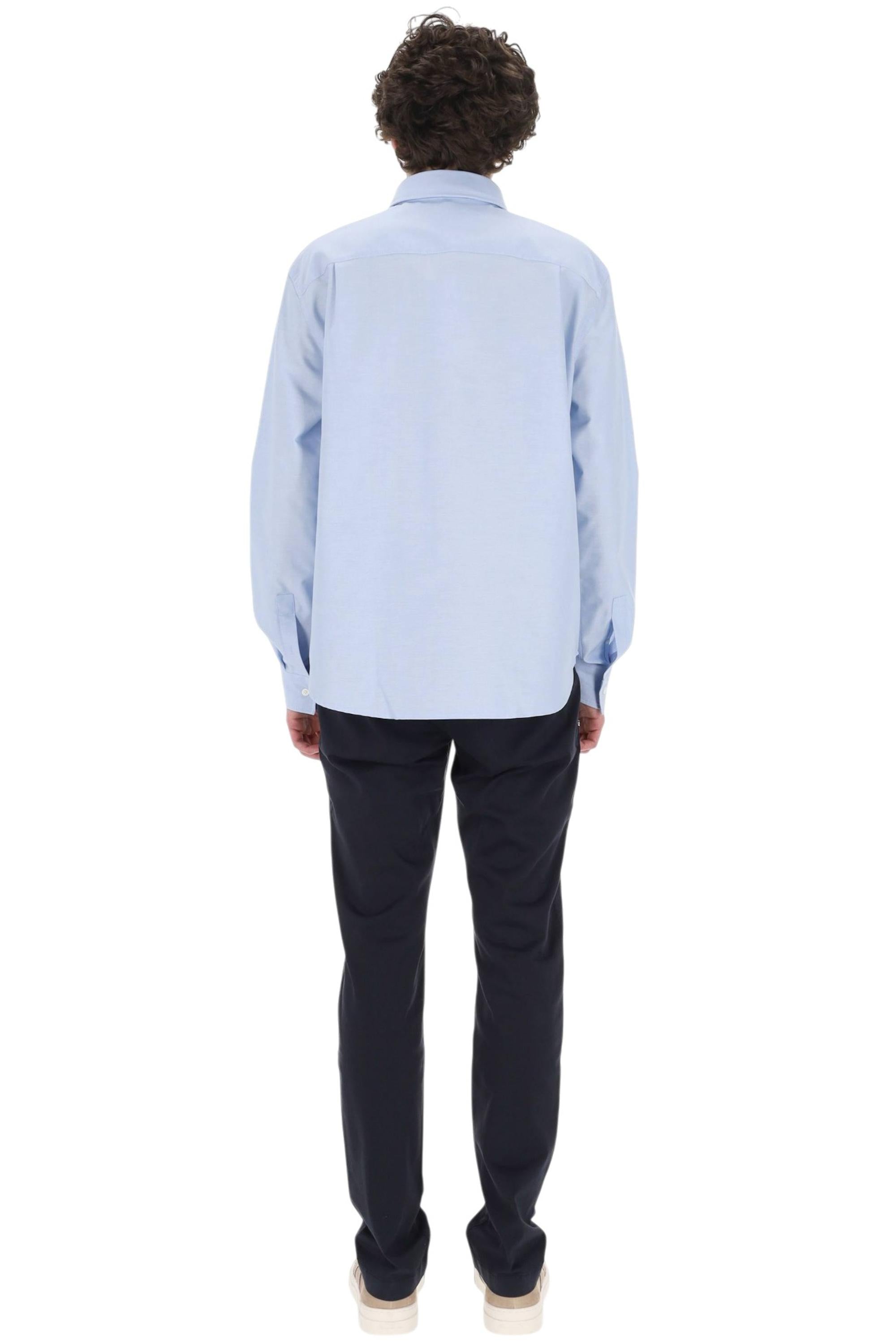 Maison Kitsuné Camicia in oxford di cotone "red fox" QM00425WC5081 PURE BLUE 