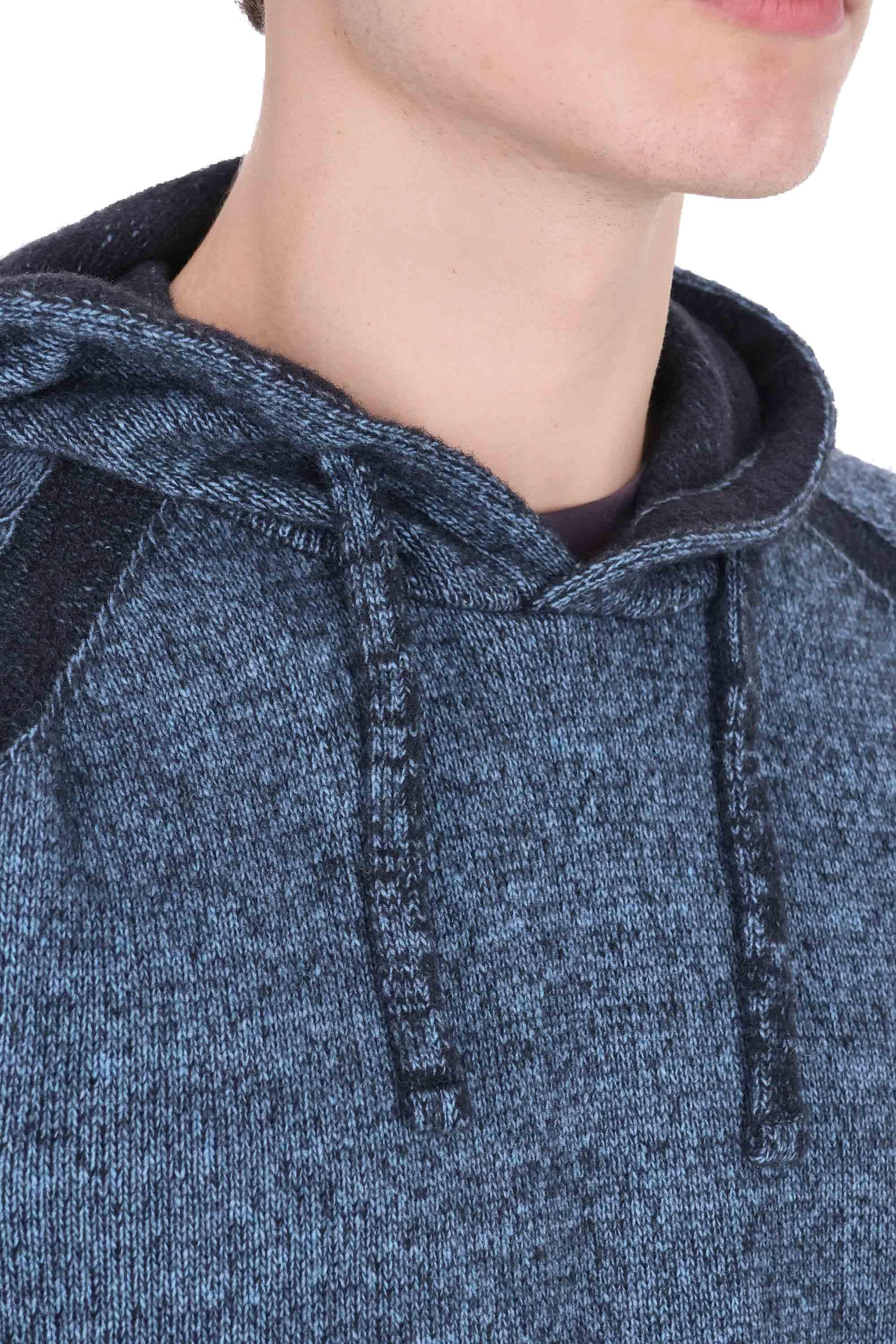 CP Company Maglia-felpa in lana moulinè con cappuccio MKN254A00-6170A 815 
