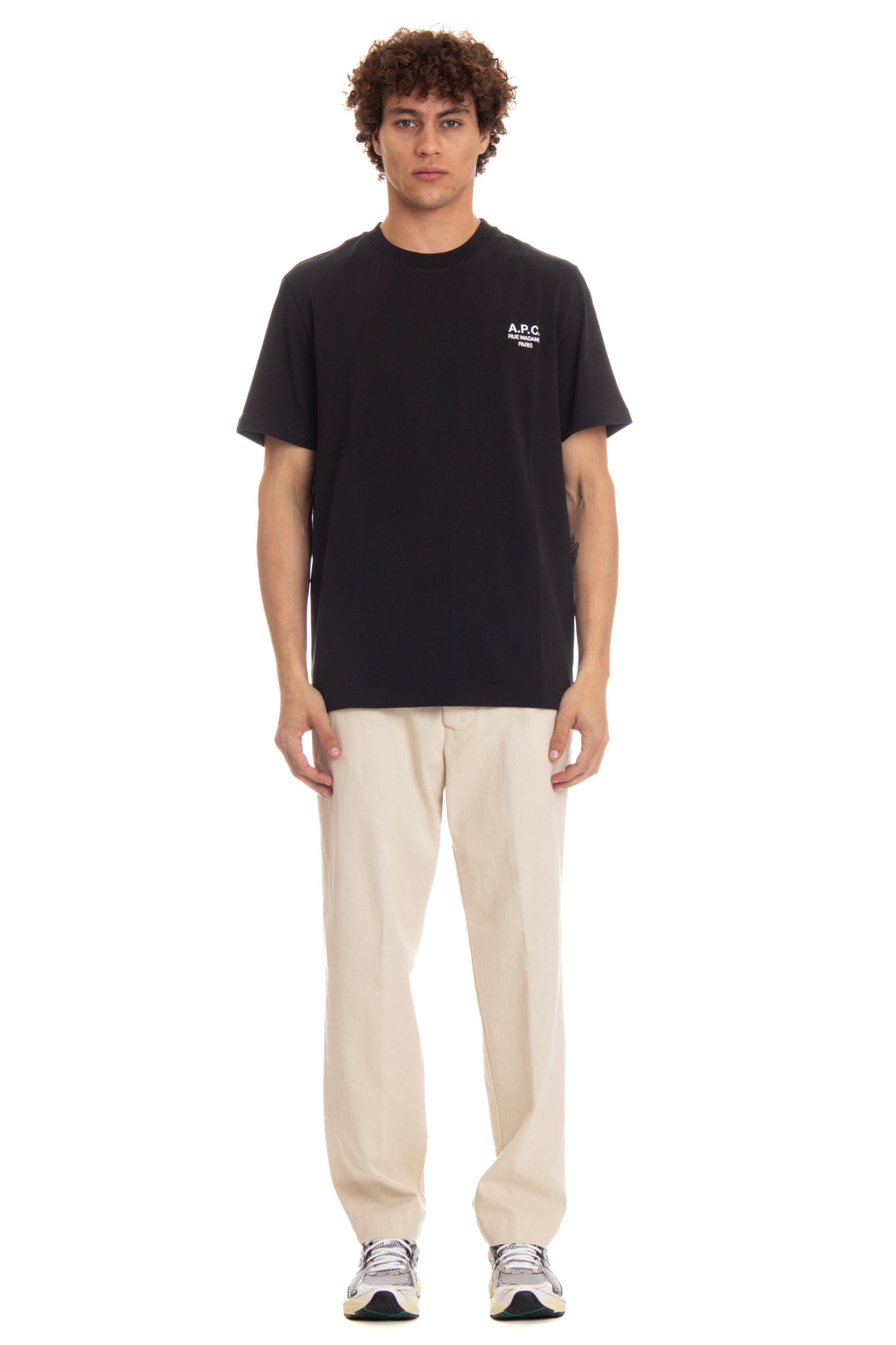 A.P.C. T-shirt in jersey di cotone Rue Madame COHBU-M26388/2 TZC NOIR/BLANC 
