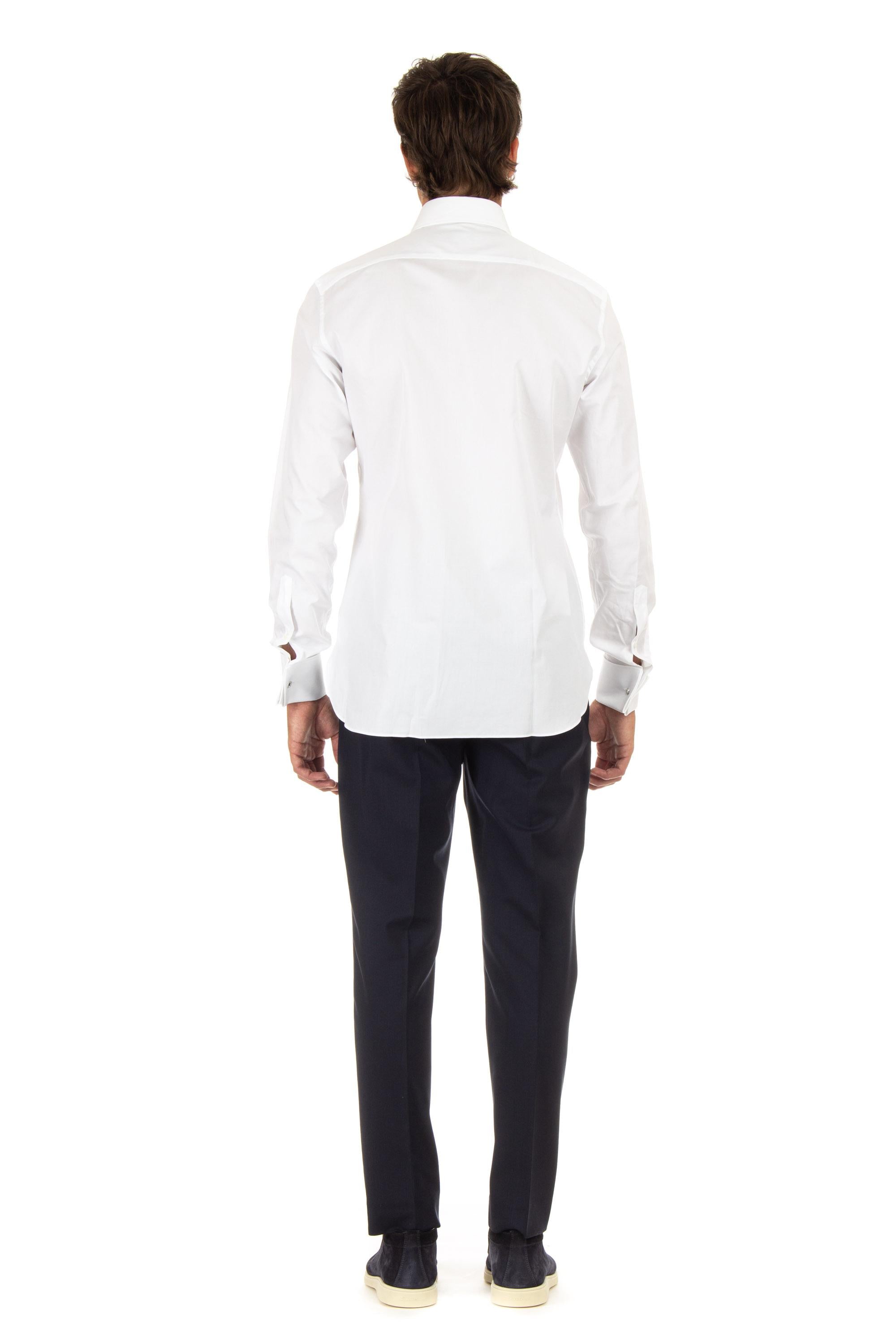 Zegna Camicia in cotone trofeo polsino gemello CT1031 9MS0BA BIA 