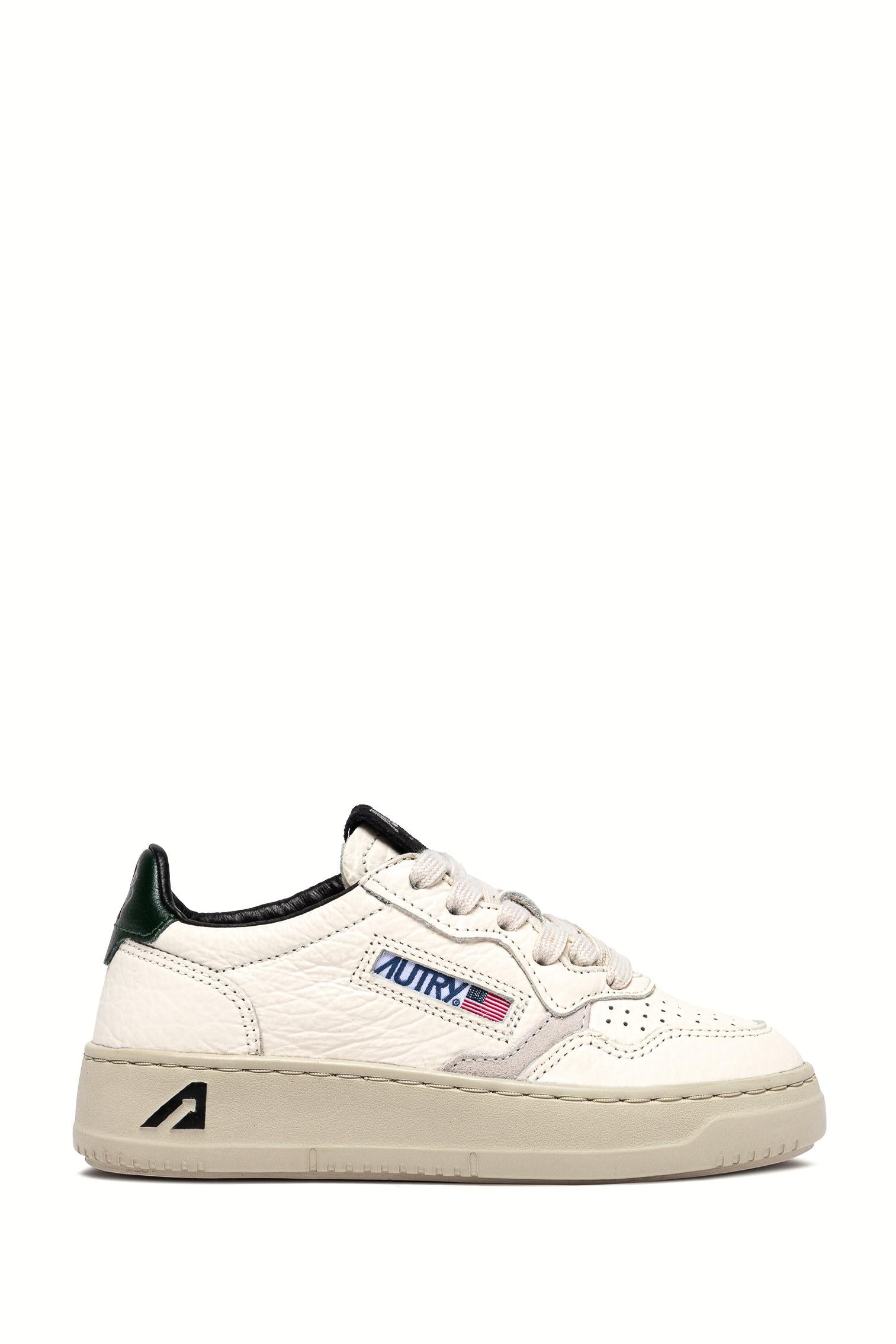 Sneaker bambino in pelle elephant talloncino verde KULK NU07 MOUN/LOFT/MAR Autry 