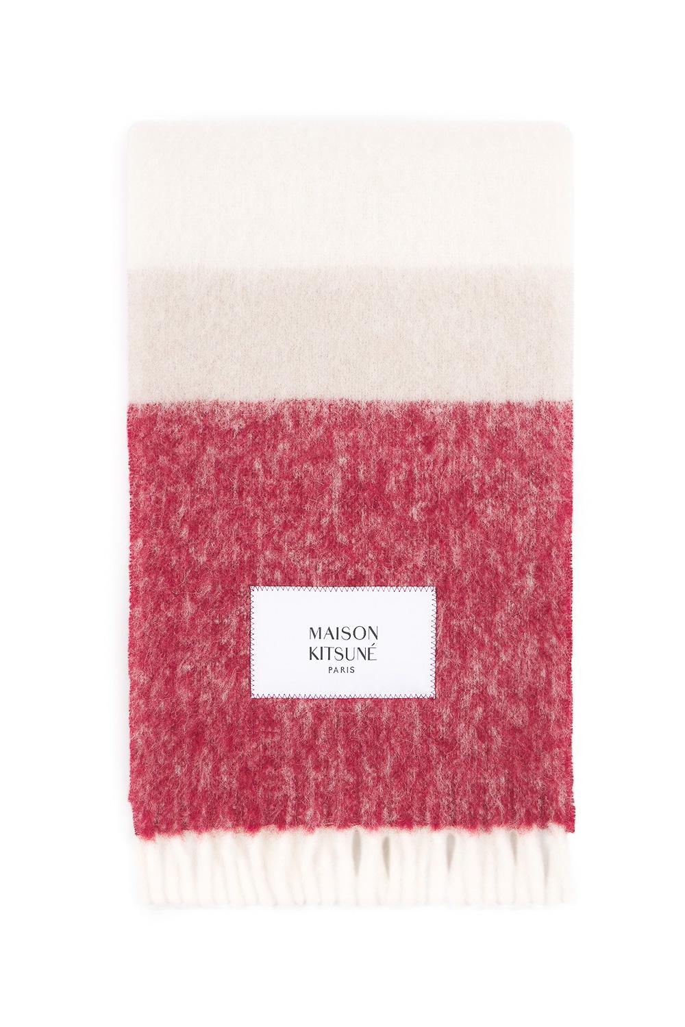 Maison Kitsuné Sciarpa in misto alpaca con logo PM06203WA0022/2 0390 
