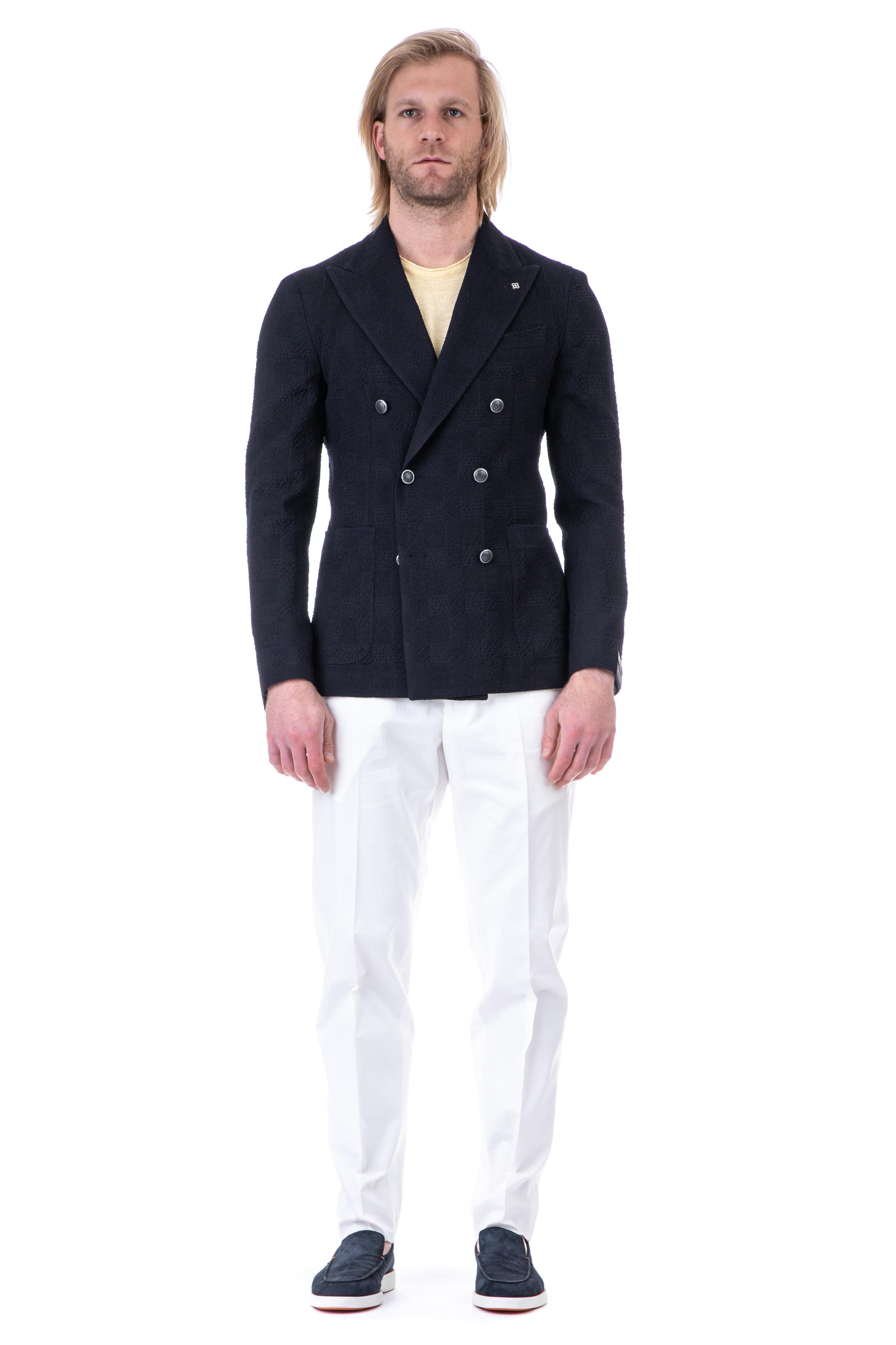 Giacca in lana superlight goffrata modello montecarlo 1SMC20K 150102 B1044 Tagliatore 