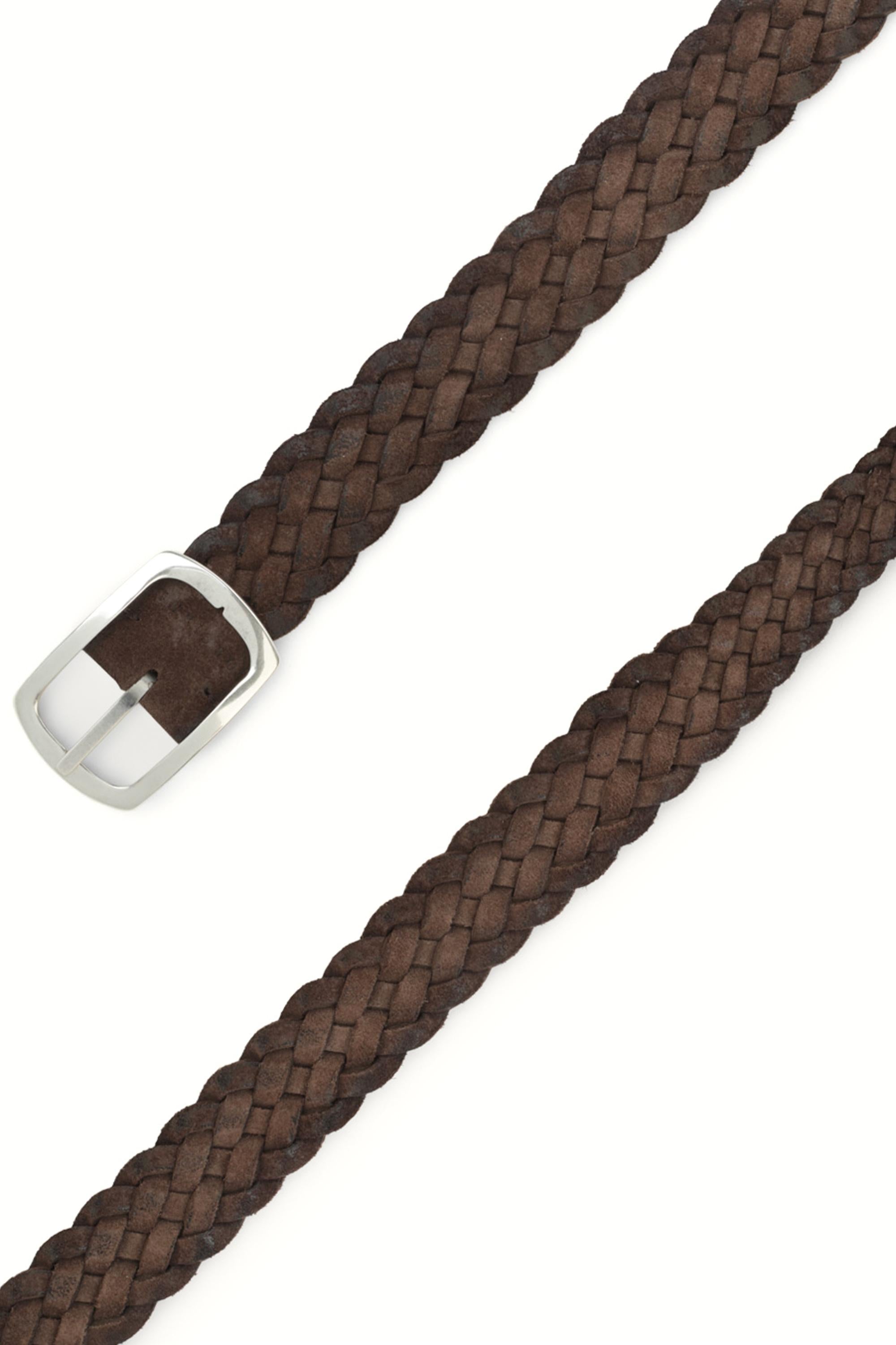 Cintura reversibile in camoscio intrecciato U08169 T.MORO Orciani 