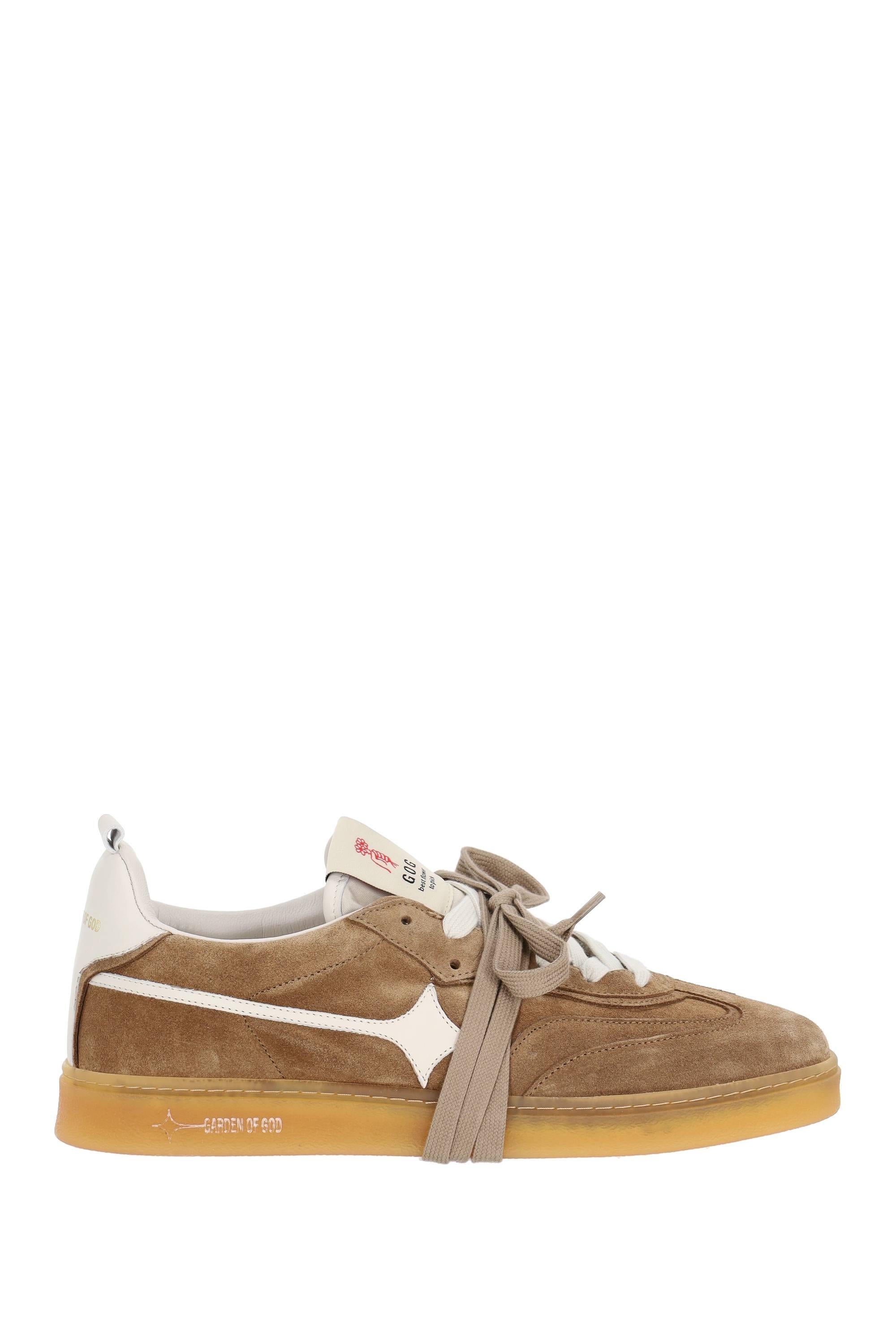 Garden of God Sneaker Earth in camoscio con dettagli in pelle EARTH SUEDE DARK BEIGE 