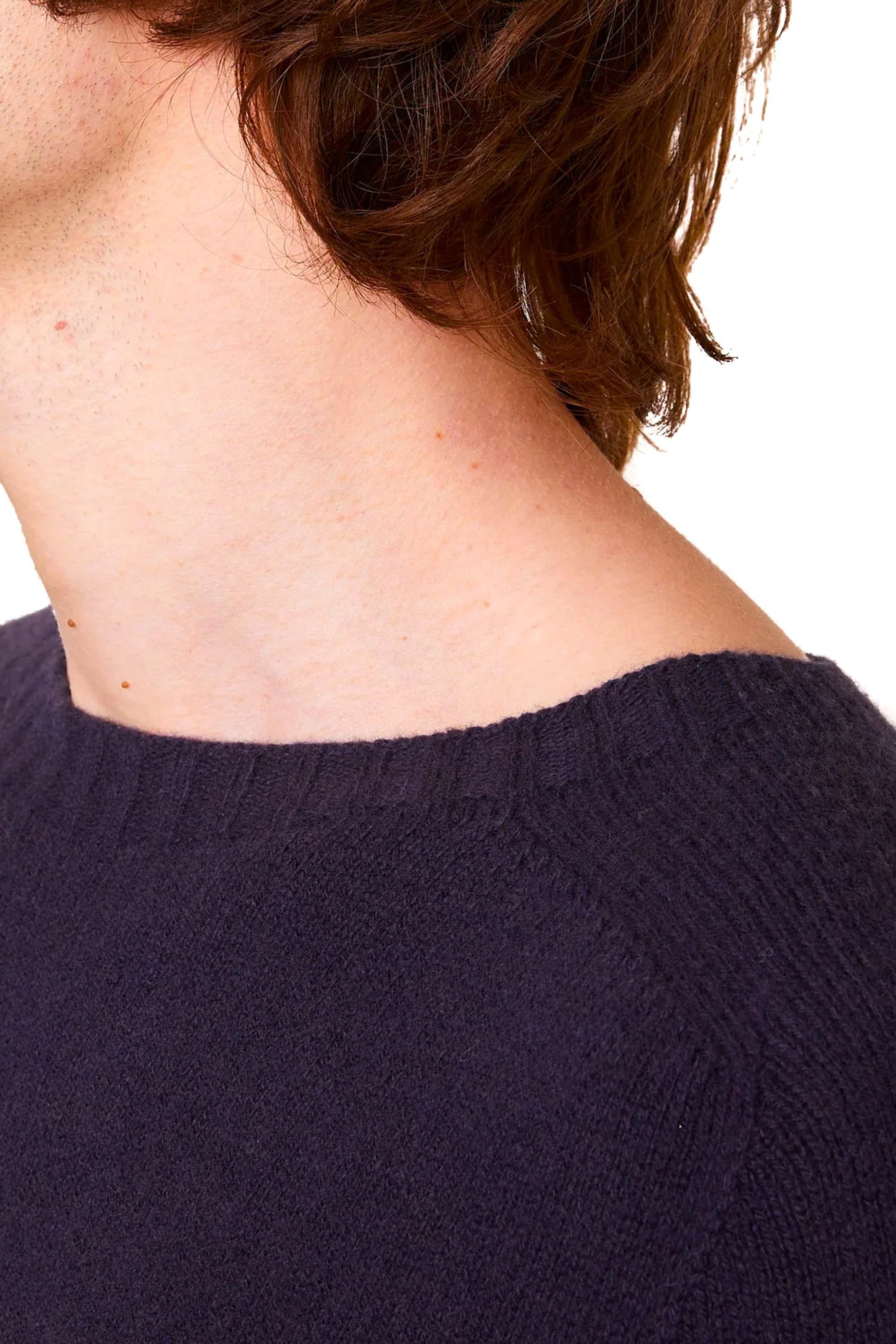 Officine Générale Maglia girocollo senza cuciture in lana vergine italiana MKNT306 DARK NAVY 