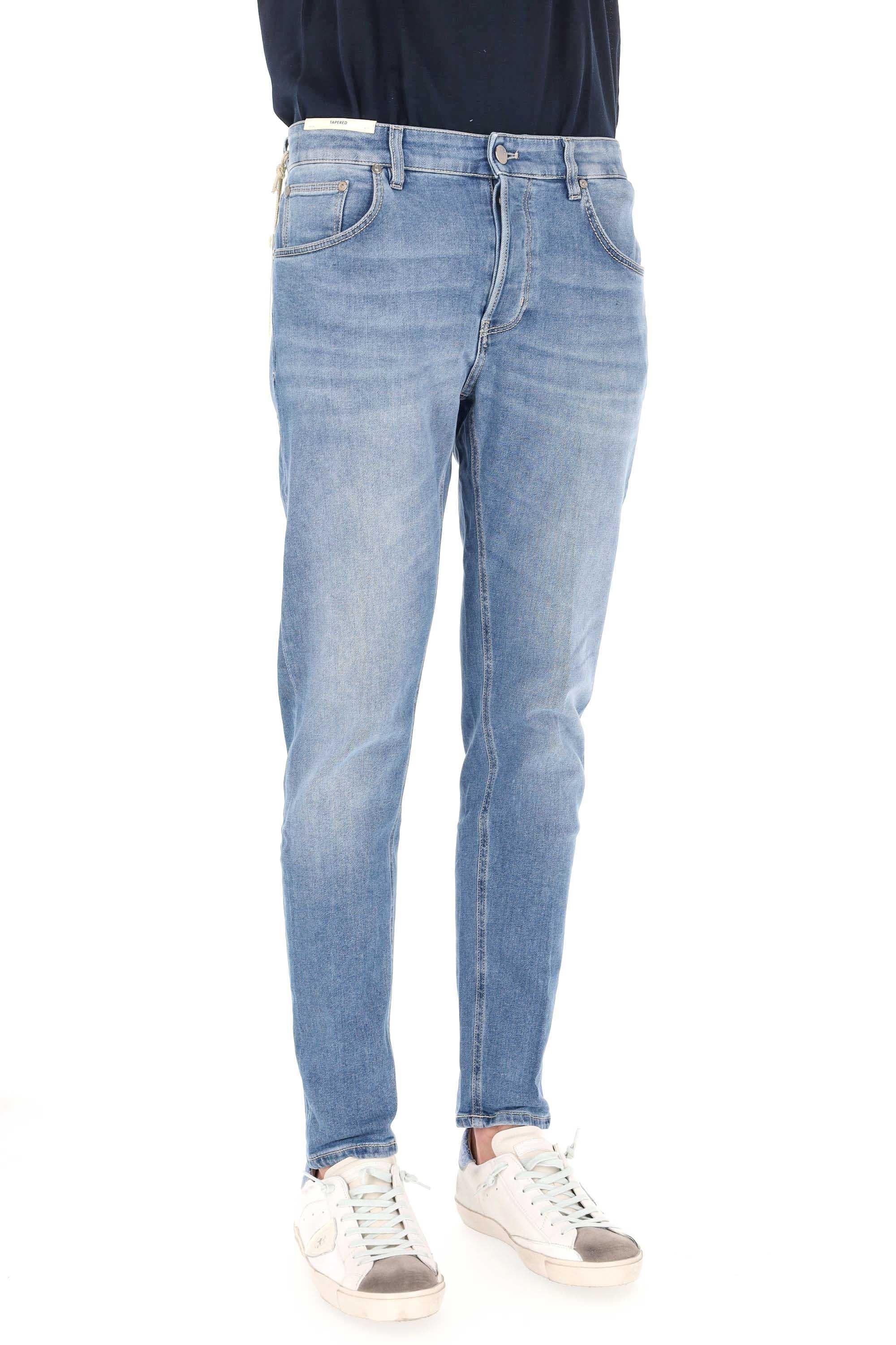 PT Denim Jeans tapered Reggae in cotone comfort etichetta camoscio C5TP05B0 SH0250 ML37 