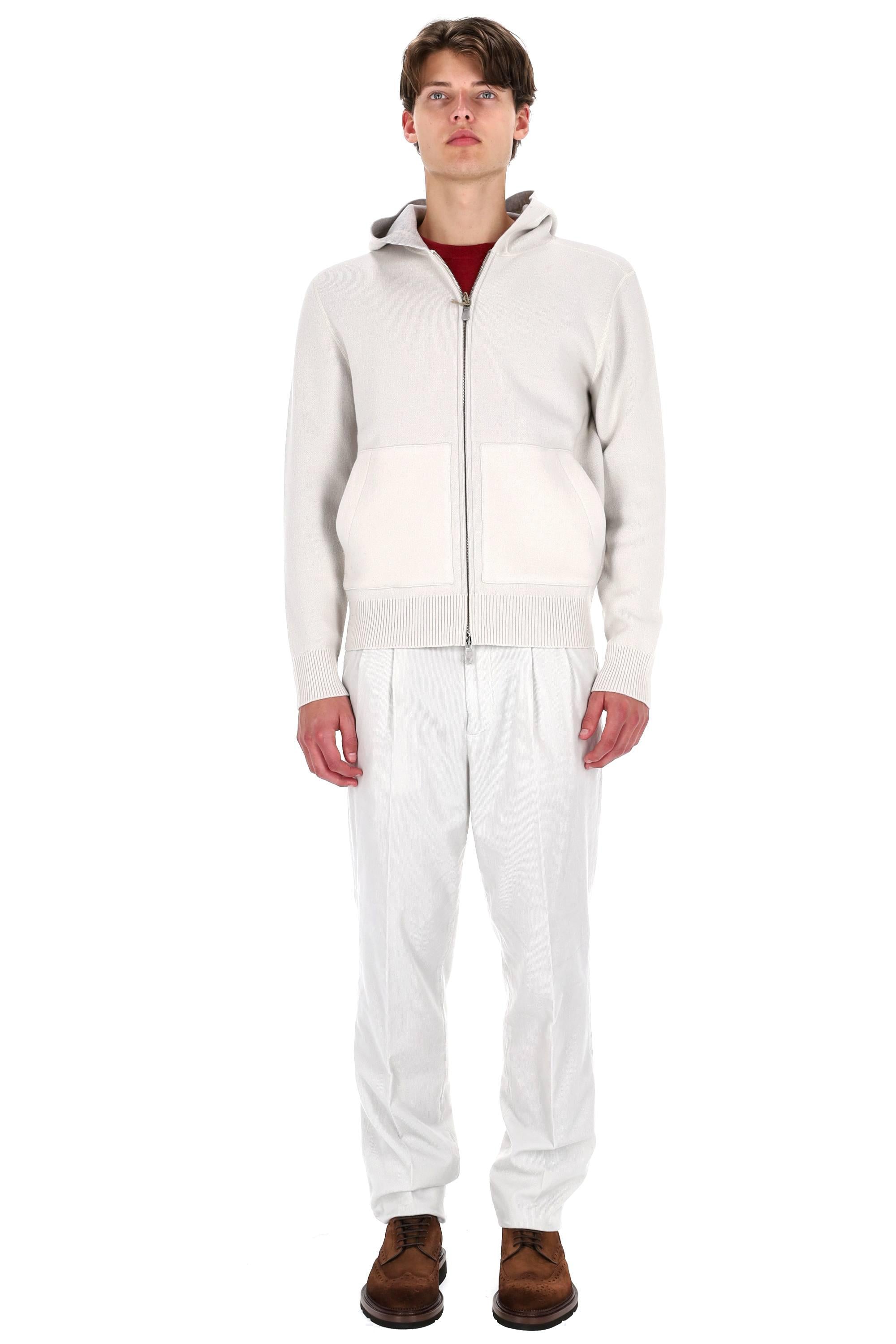 Eleventy Maglia in lana  full zip con cappuccio L76MAGL69 MAG0L027 02-13 