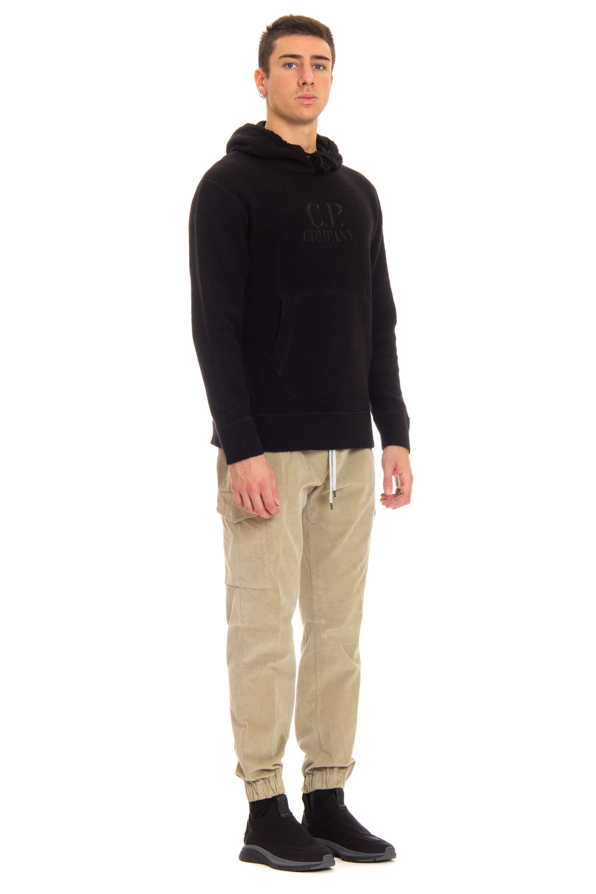 CP Company Felpa orsetto in lana con cappuccio e logo tono su tono CMSS321A 006619G/2 999 