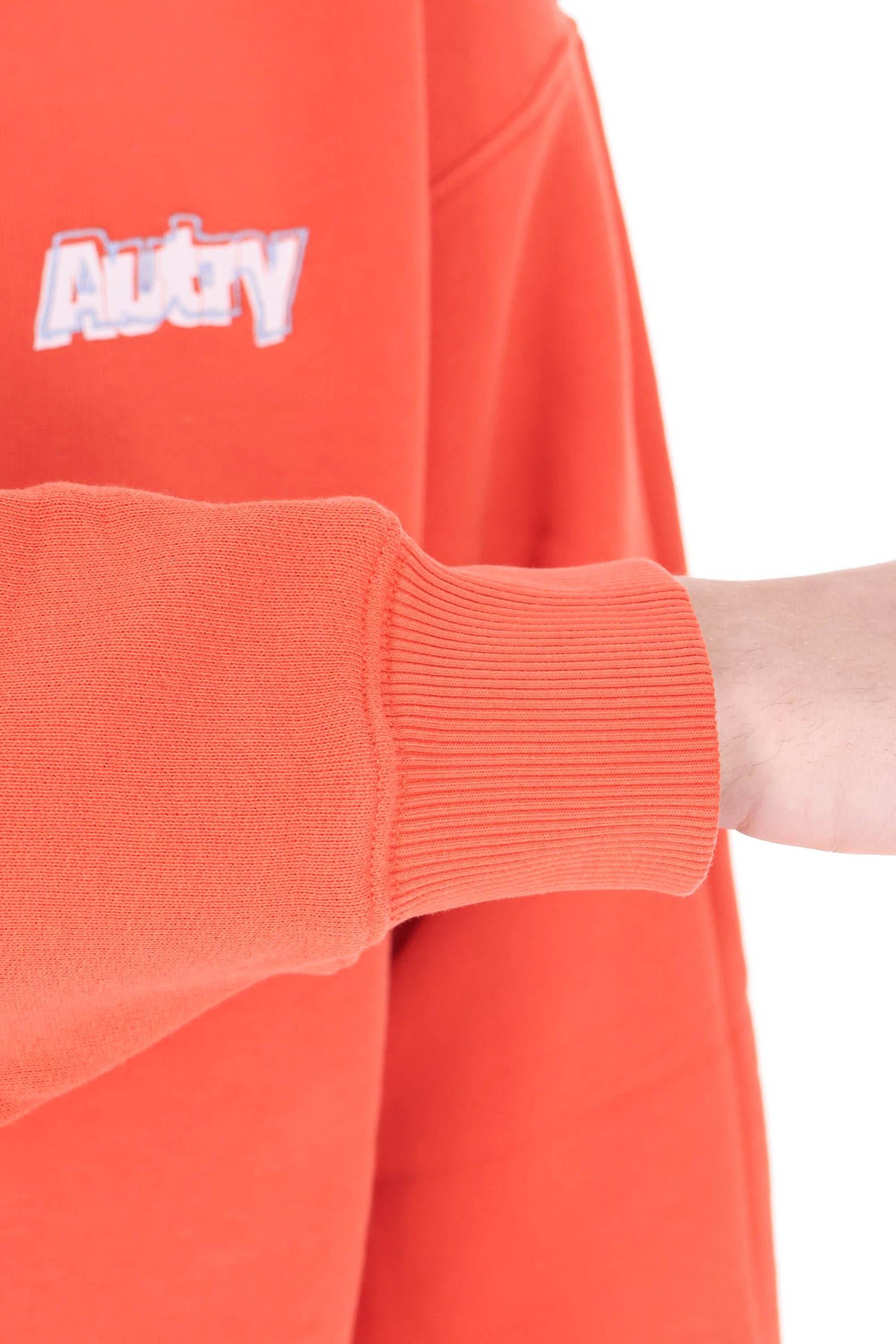 Autry Felpa girocollo in cotone con logo SWPX 035H JERS CHOCINEAL 
