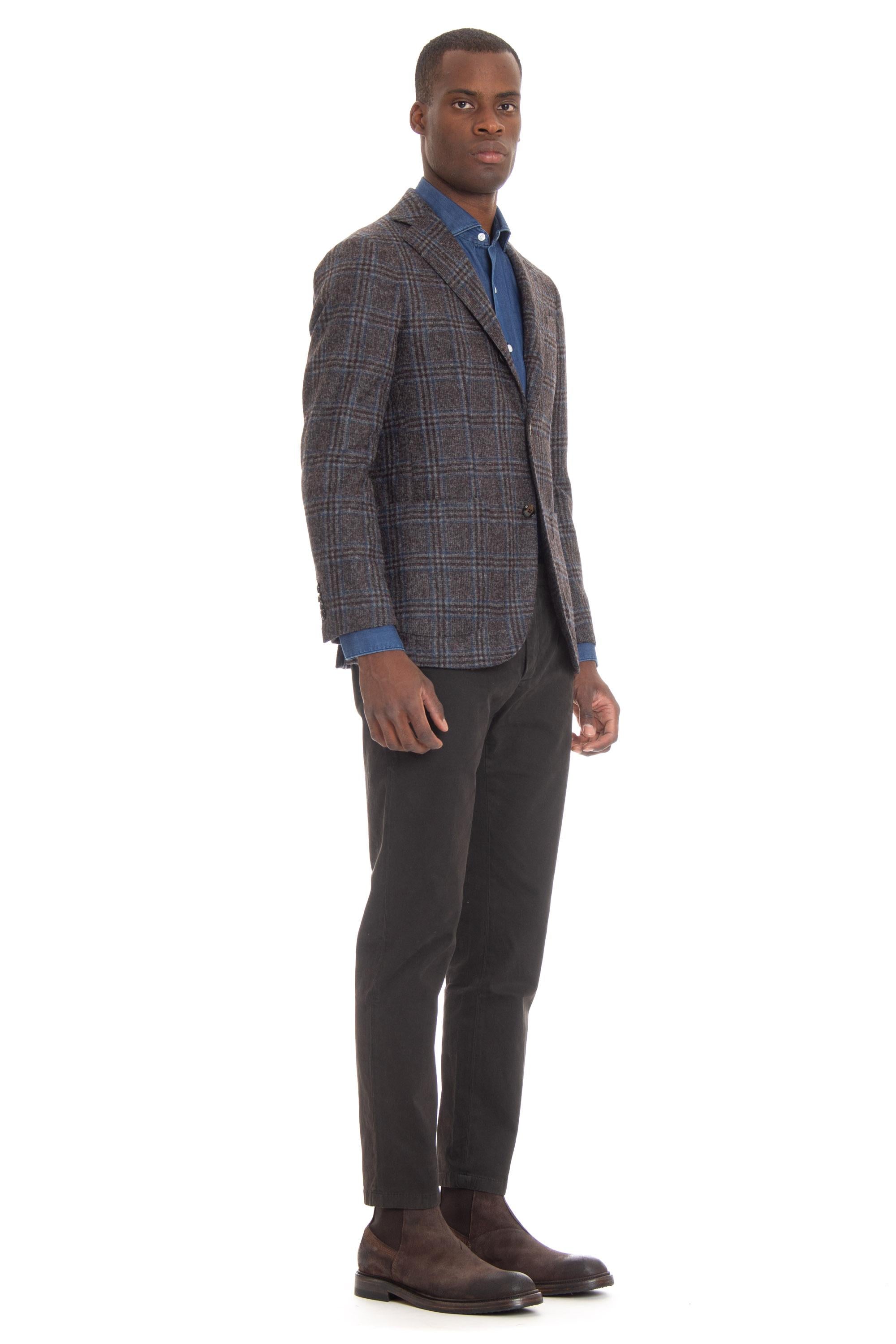 Giacca check in alpaca-lana JJ 38011 MULTICOLOR Barba 