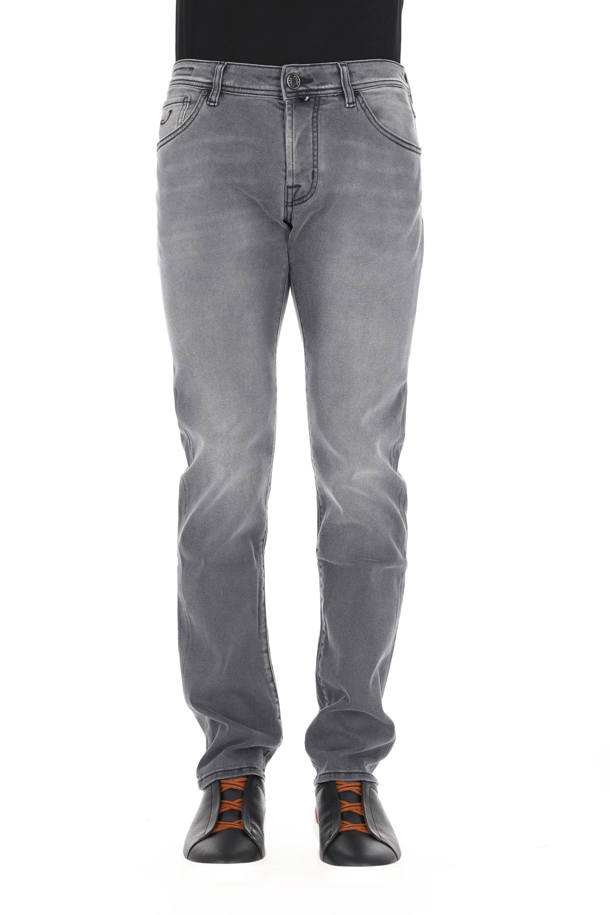Jacob Cohen Jeans grigio in cotone comfort etichetta cavallino nero Nick fit JUX_QX006 N30 S3591/2 NICK 600D 