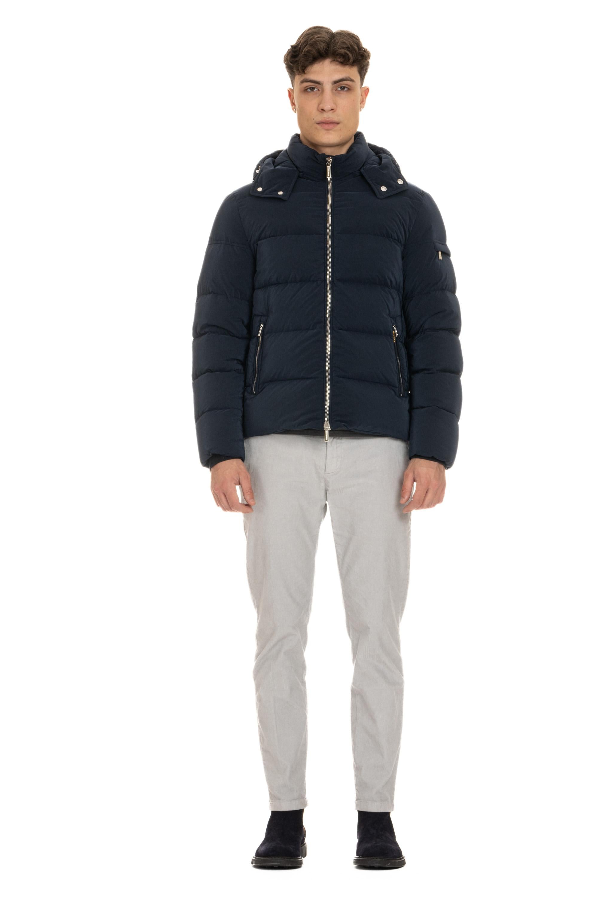 Piumino bomber con cappuccio modello Brett-Os BRETT-OS BLU Moorer 