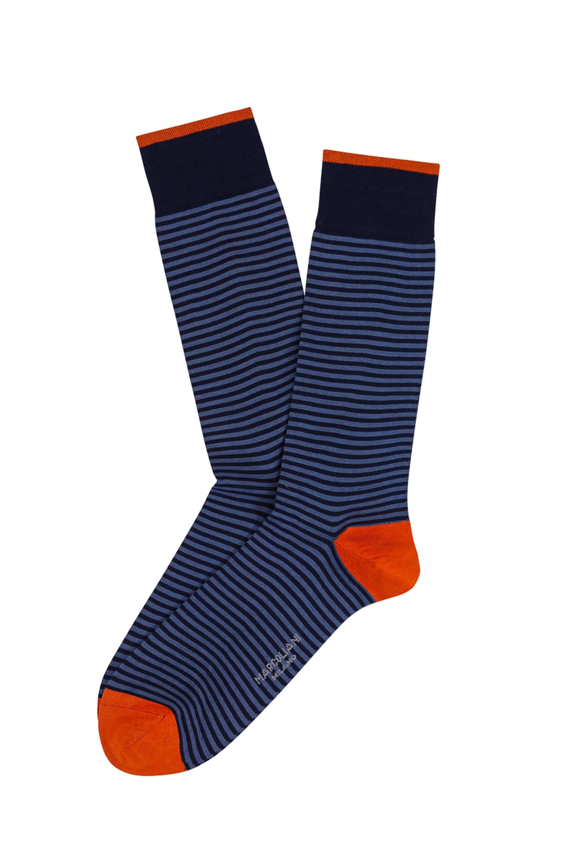 Marcoliani Calza in cotone a righe sottili MAR3231L Y11 