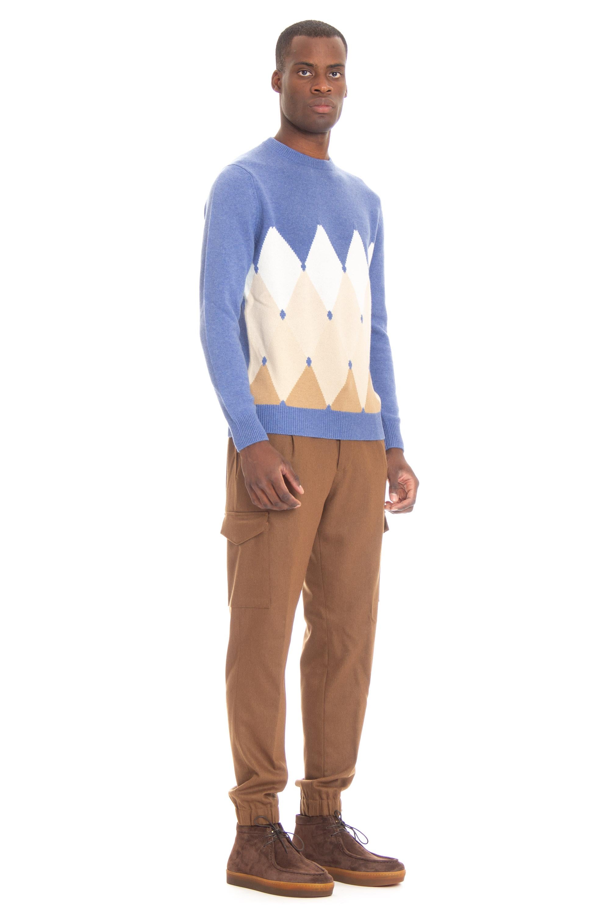 Maglia girocollo in cashmere argyle B2P000 7K0A8/2 93099 Ballantyne 