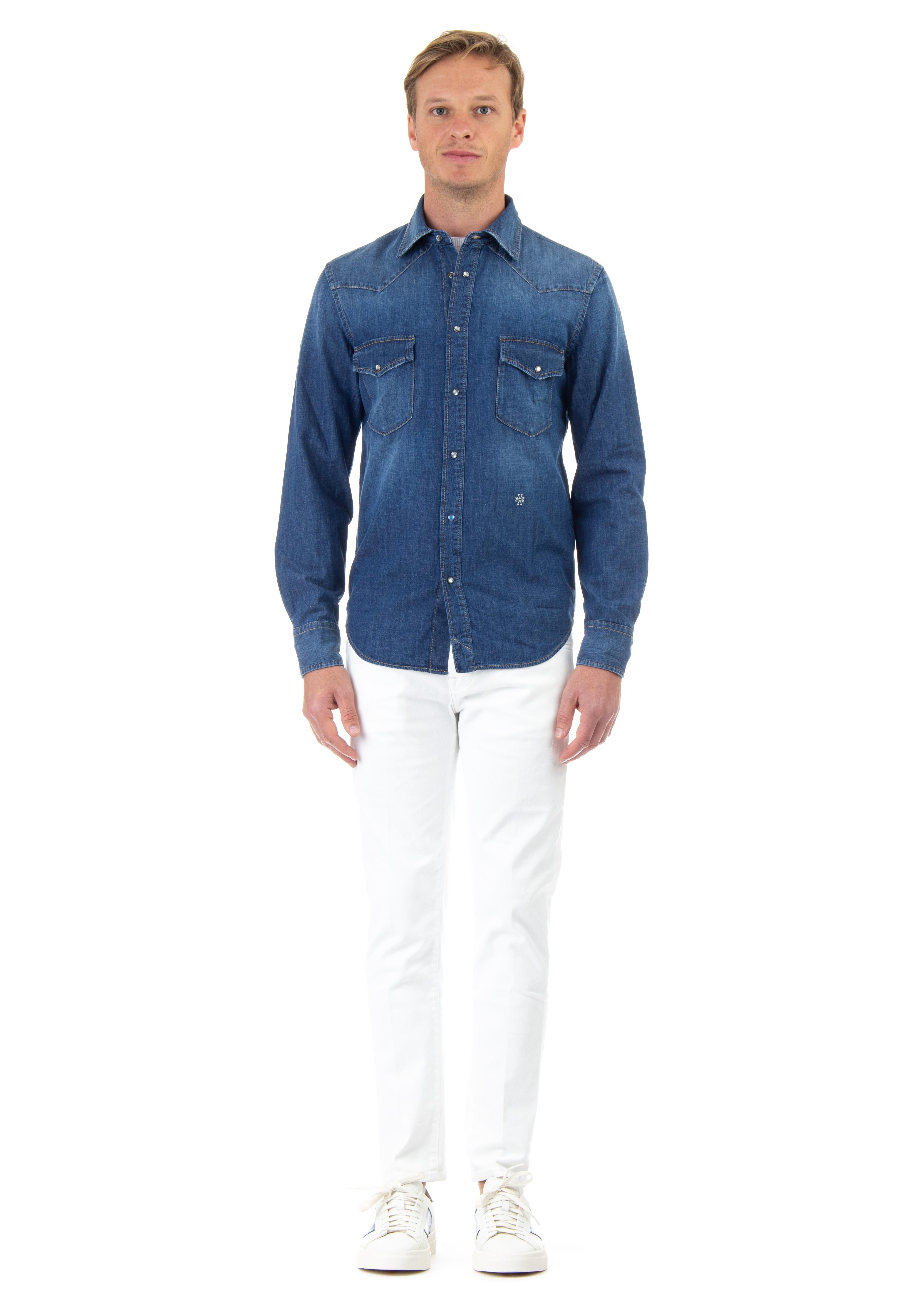 Jacob Cohen Camicia texana in denim C002 08T 9734 128D 