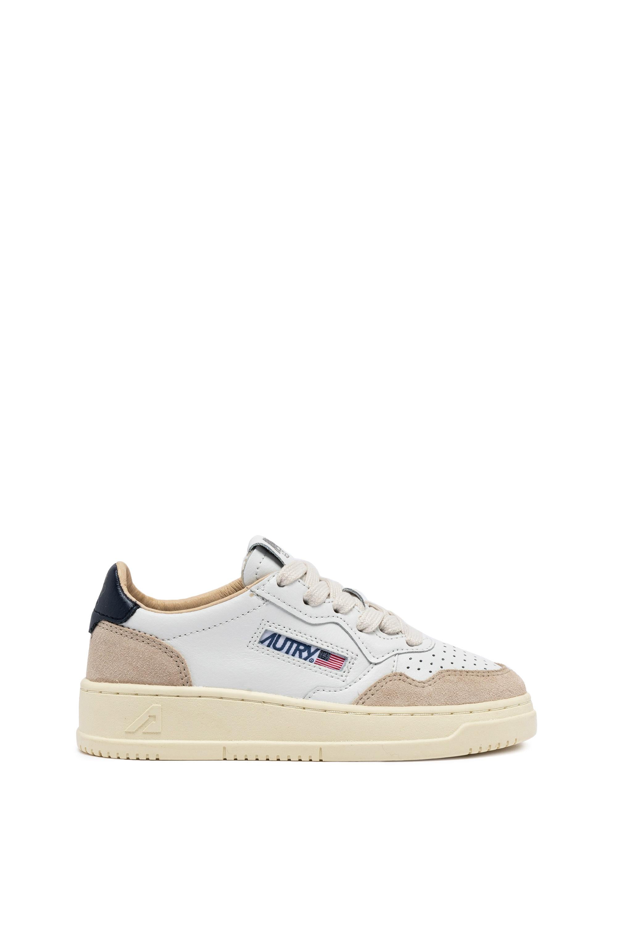 Sneaker Medalist bambino in pelle e camoscio KULK FS04 WHT/SPBLUE Autry 