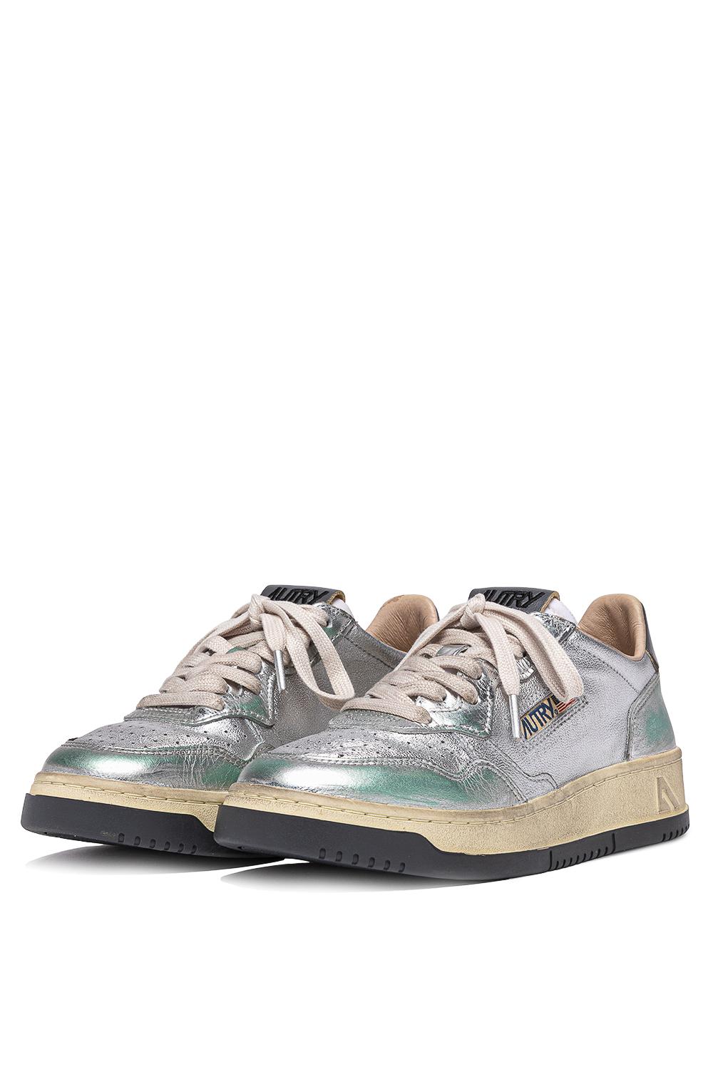 Autry Sneaker donna SuperVintage in pelle AVLW MH01 GRNPLAT/SILV 