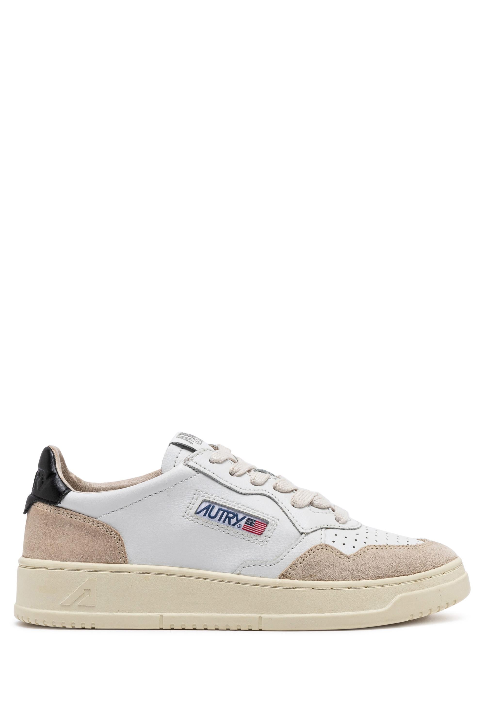 Sneaker Medalist donna bimateriale talloncino nero AULW LS21 WHT/BLK Autry 