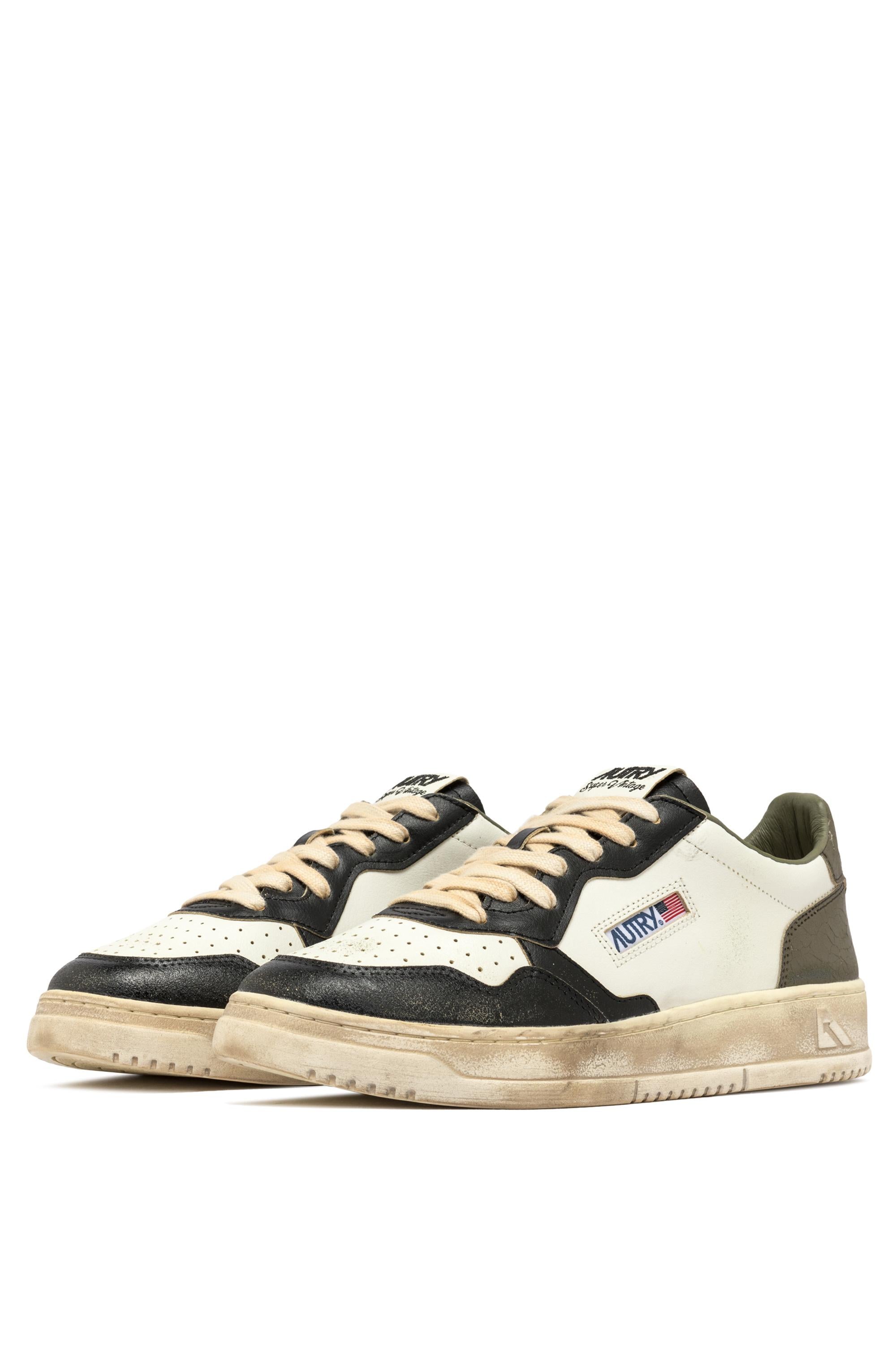 Autry Sneaker Super Vintage con retro in pelle craclè AVLM SV46 WHT/CVGR/BLK 