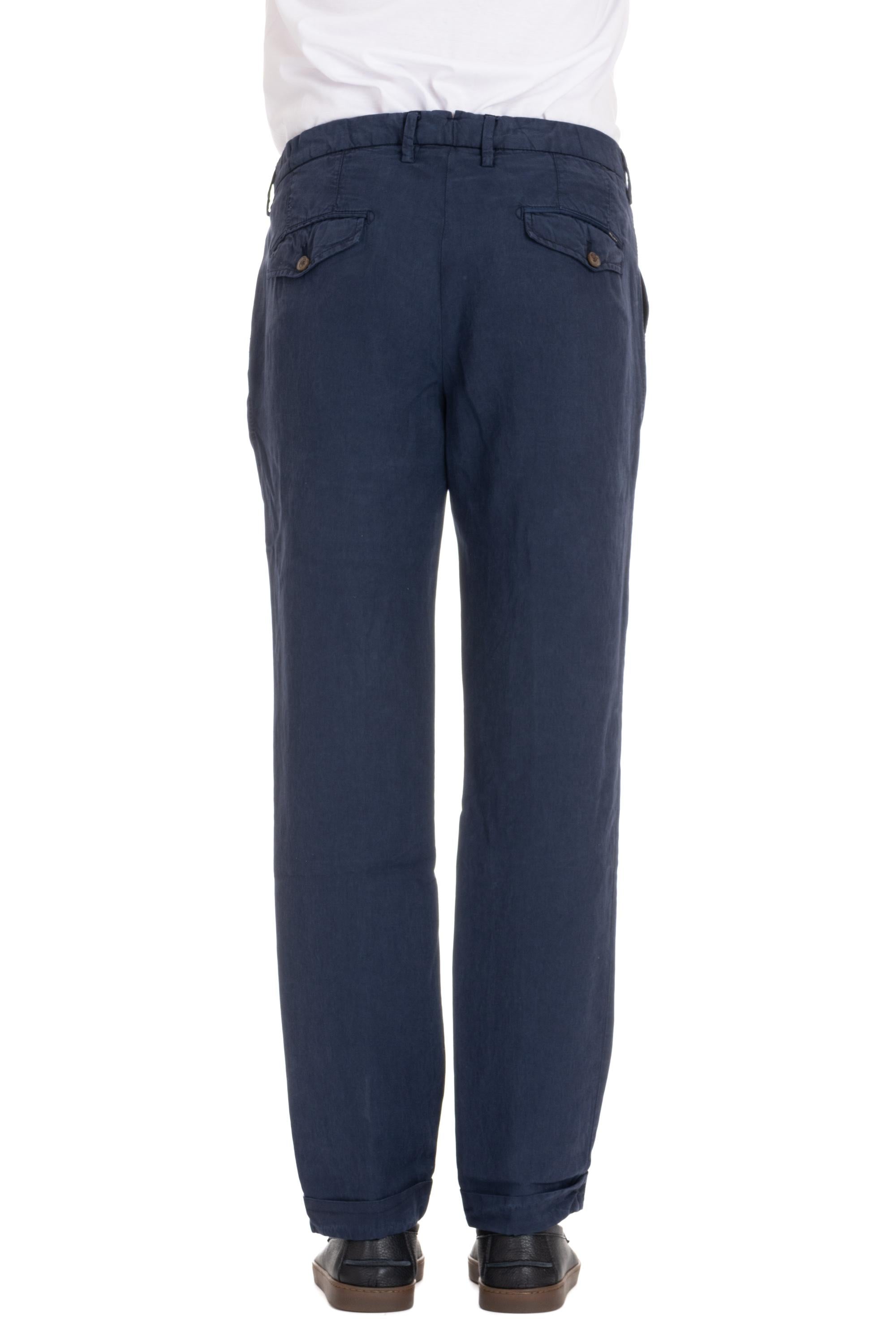Pantalone chino in cotone-lino mod. Zeus 24M19L 80 03 Myths 