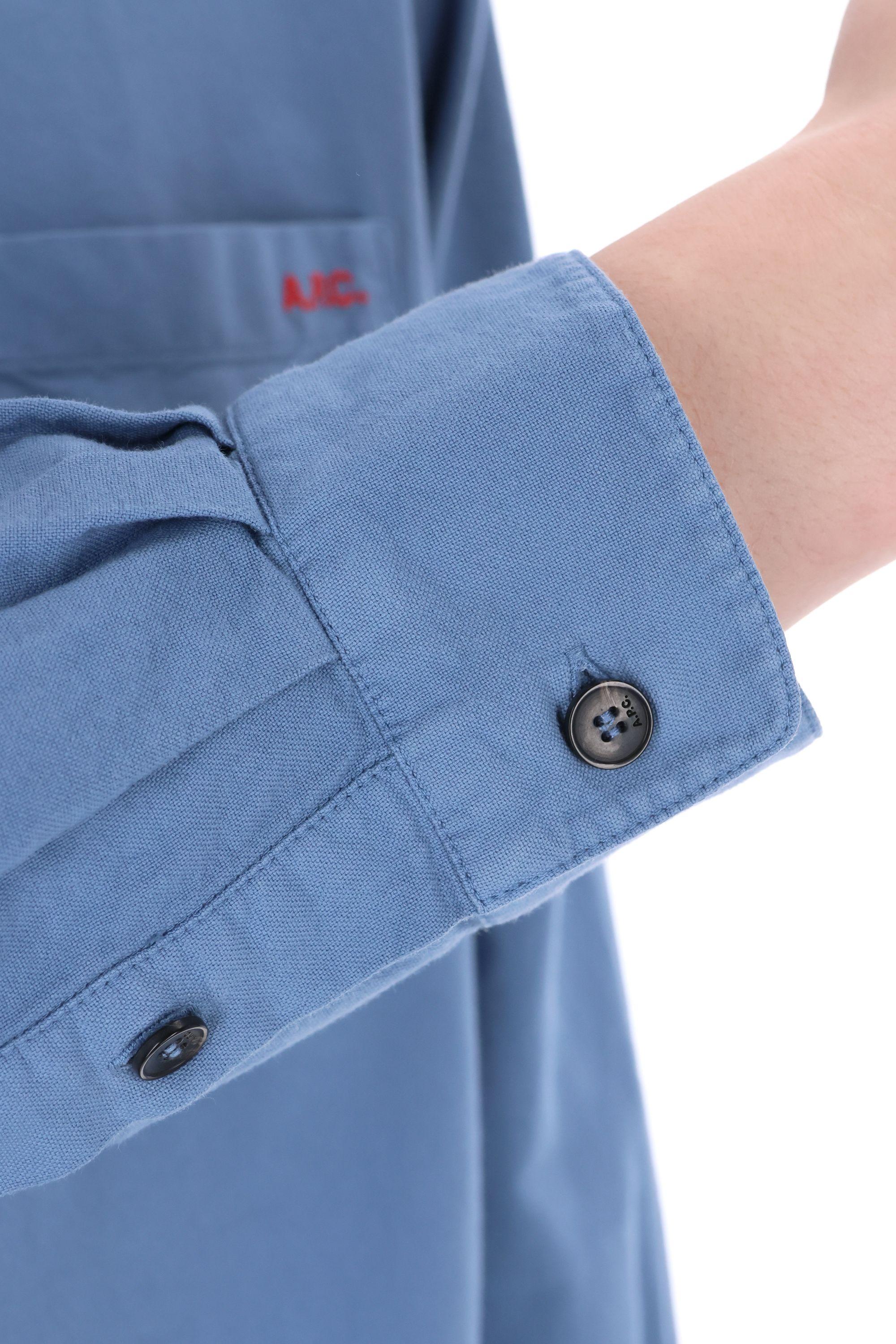 A.P.C. Camicia in cotone con button down e taschino COHAH-H12599 IAC 