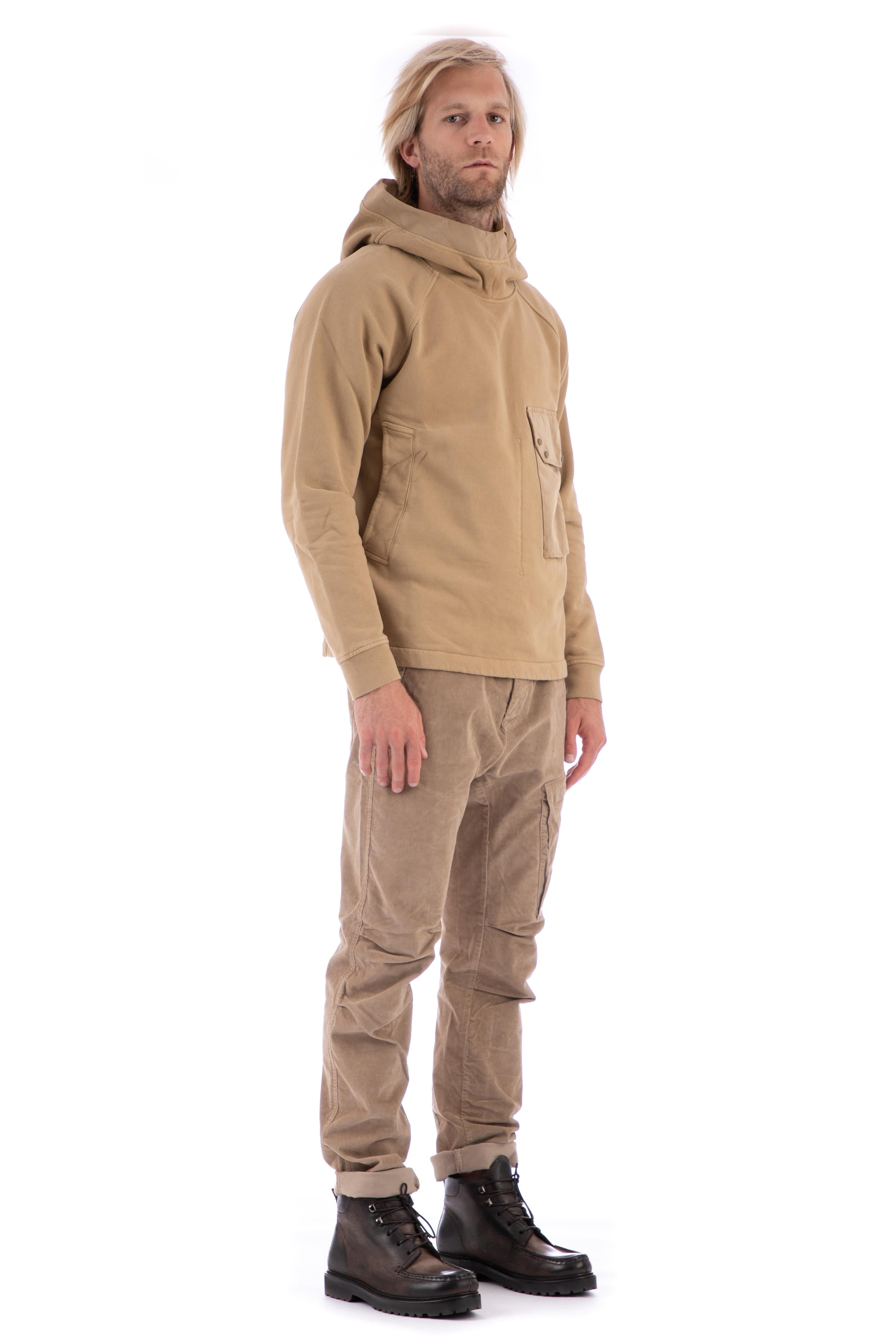 Ten C Felpa in cotone con cappuccio e taschino ojj CTCUF08145 A06455 329 