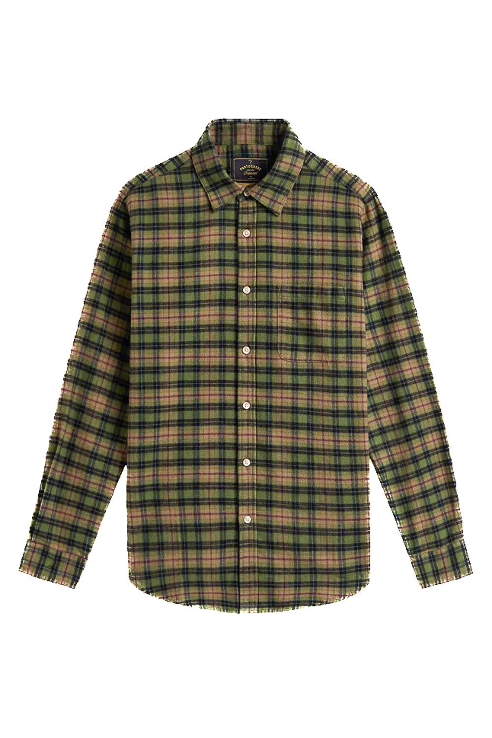 Portuguese Flannel Camicia in flanella di cotone modello Parque 061 MLTCLR 