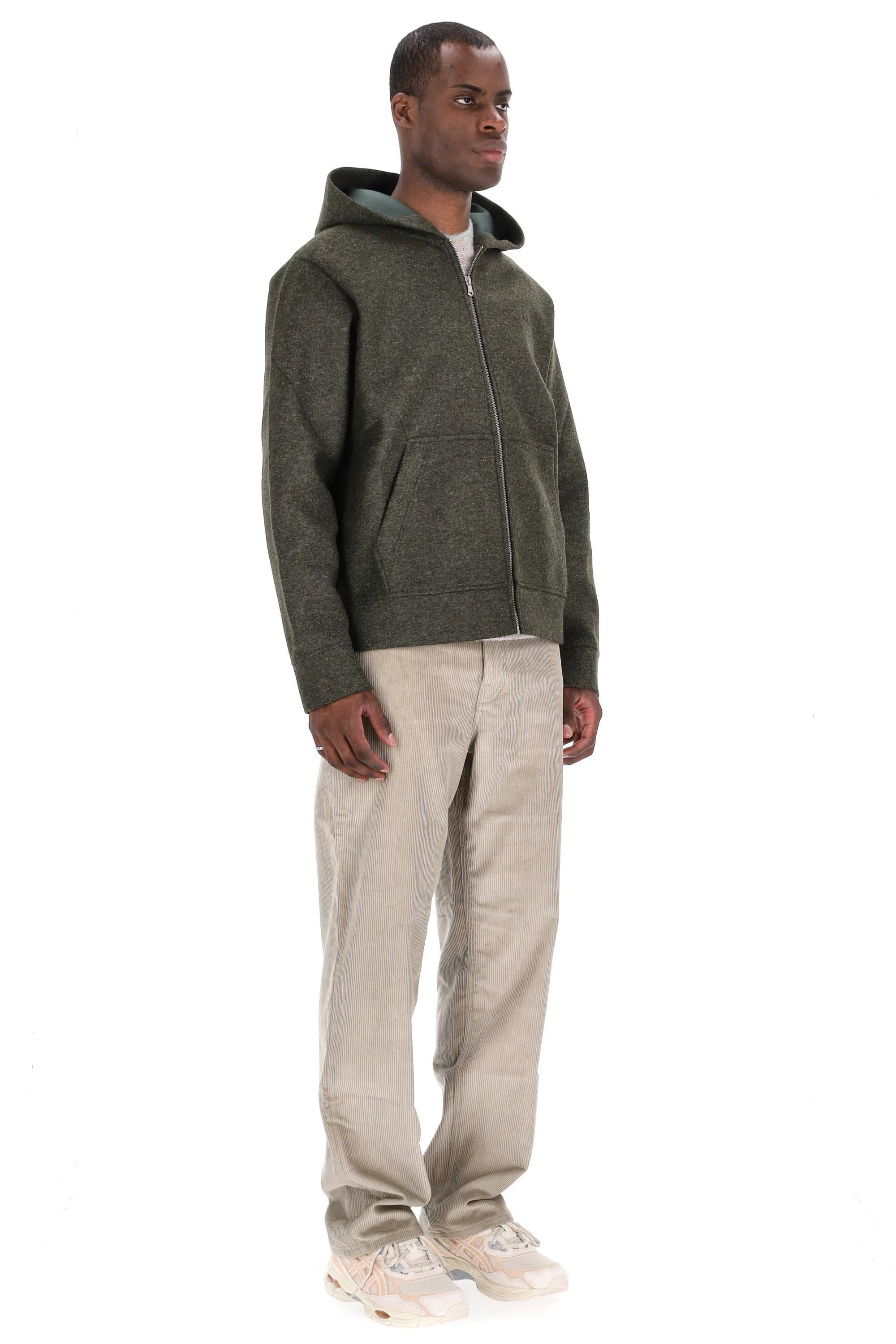 A.P.C. Giubbotto in misto lana con interno in neoprene PSAFU-M27993 KAF-VERT FONCE 