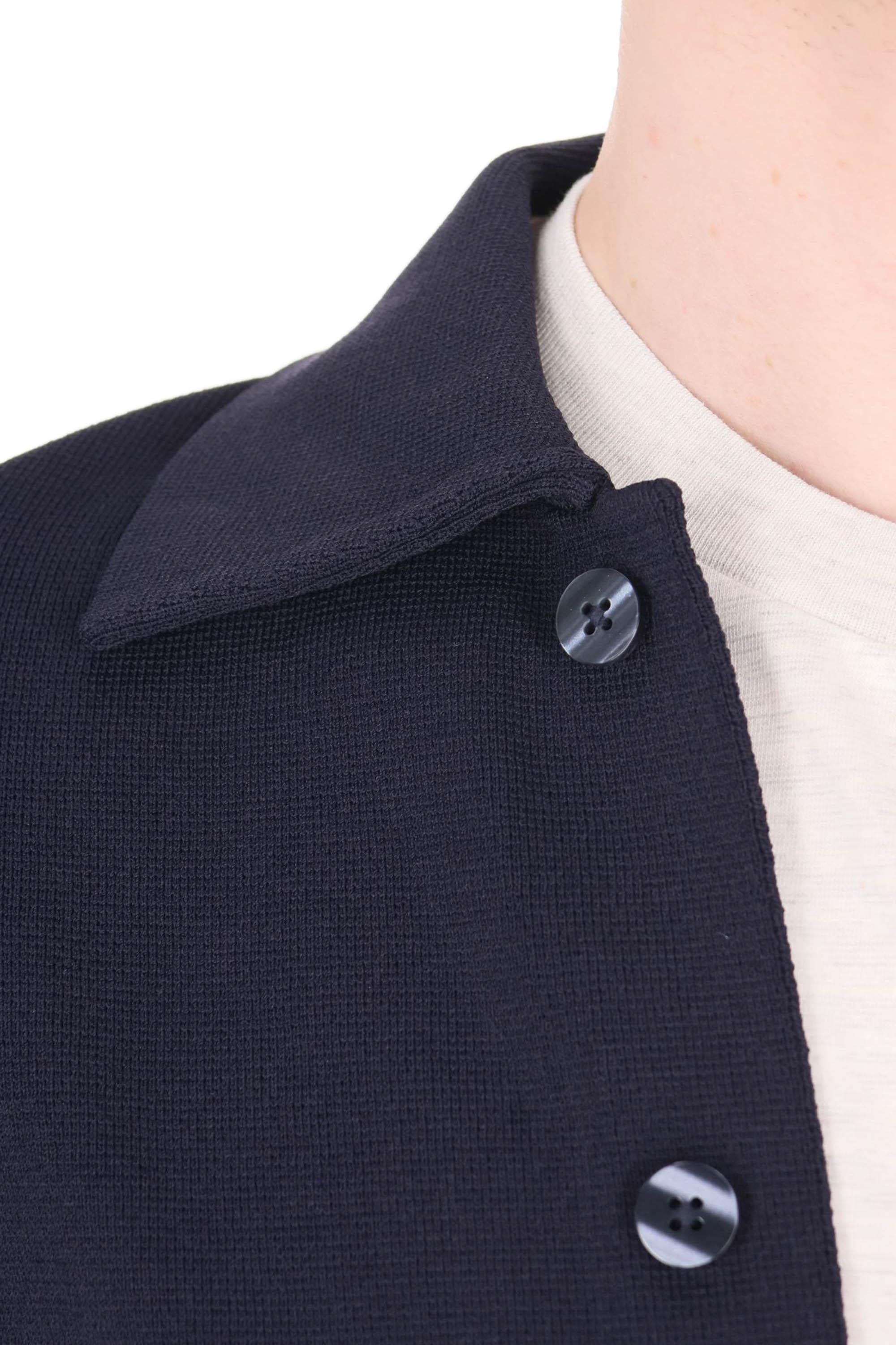 Autry Overshirt in viscosa-nylon con dettagli bande JAPM 026B KNIT BLUE 