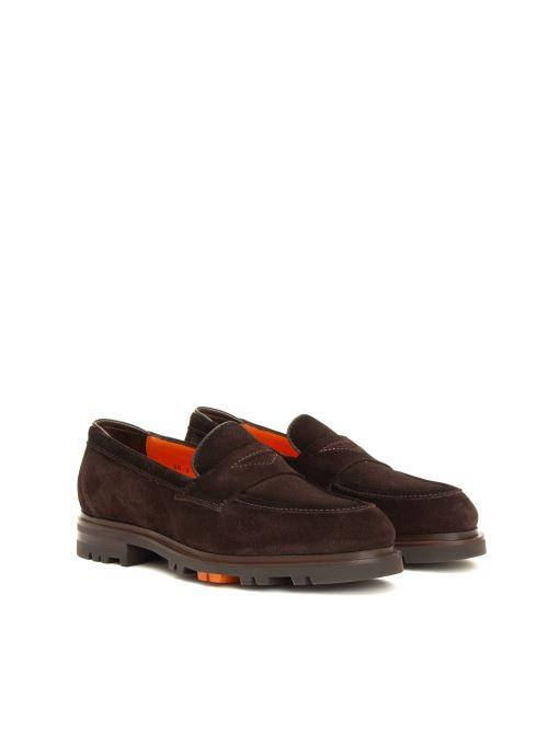 Mocassino in camoscio lavorazione Goodyear MCCO18859SM3GEGS T44 Santoni 