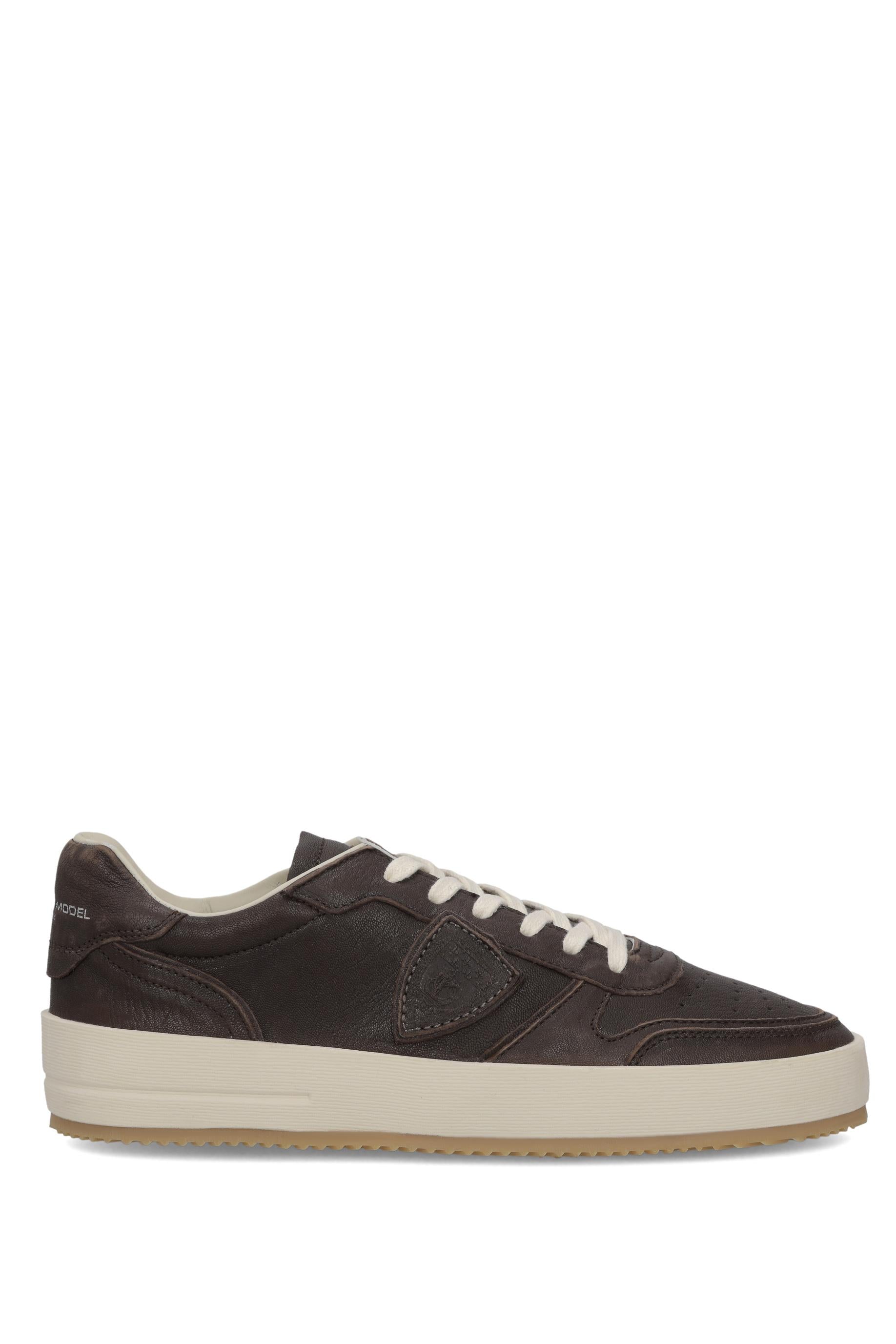 Sneaker in pelle marrone modello Nice VNLU NICE/5 WW01 Philippe Model 