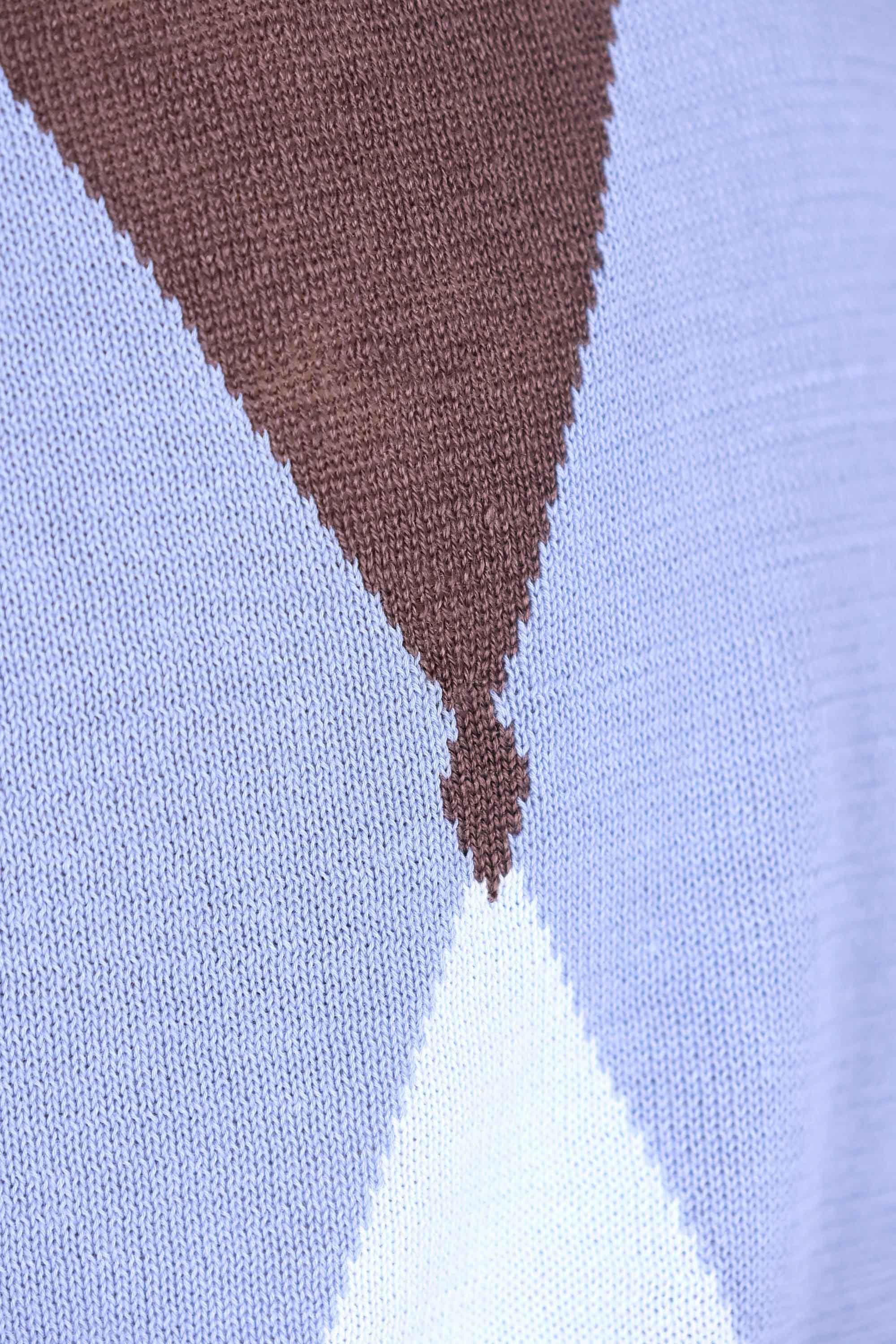 Ballantyne T-shirt girocollo in lino-cotone fantasia diamond argyle B2W025 14L20-2 94524 