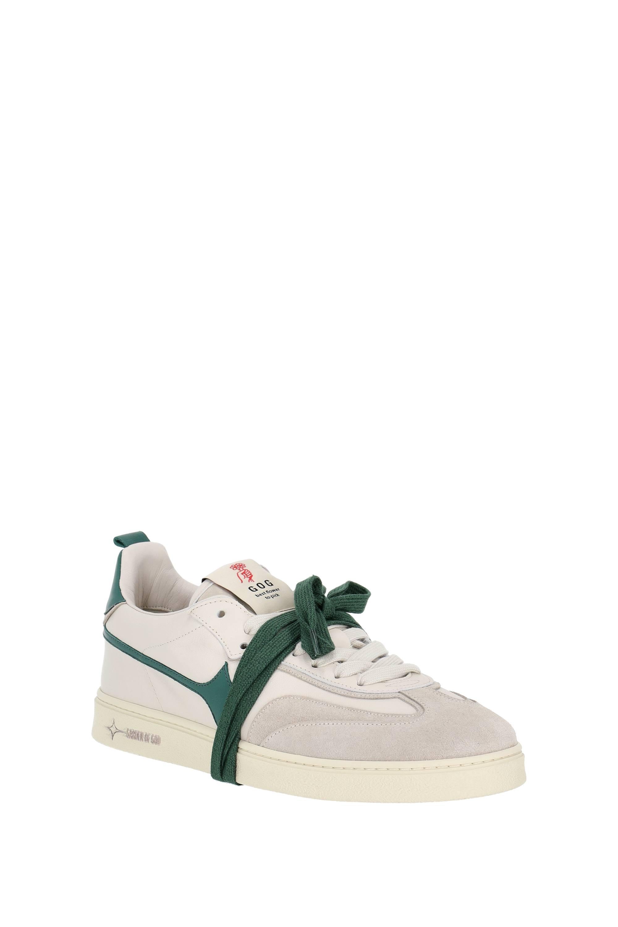Sneaker Earth in pelle e camoscio EARTH LEA OFFWHITE/GREEN Garden of God 