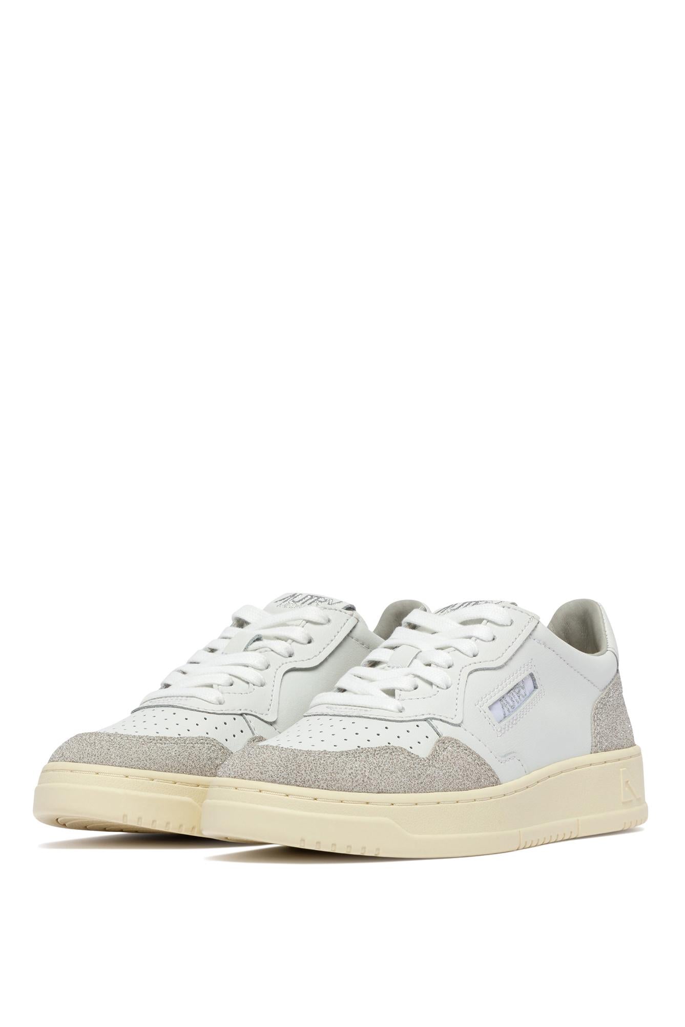 Autry Sneaker donna Medalist in pelle e camoscio glitter AULW PK01 WHT/GREY 
