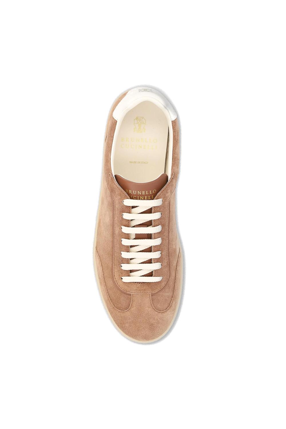 Brunello Cucinelli Sneaker in camoscio con tag in pelle 252MZUSGGJ336 CYM06 