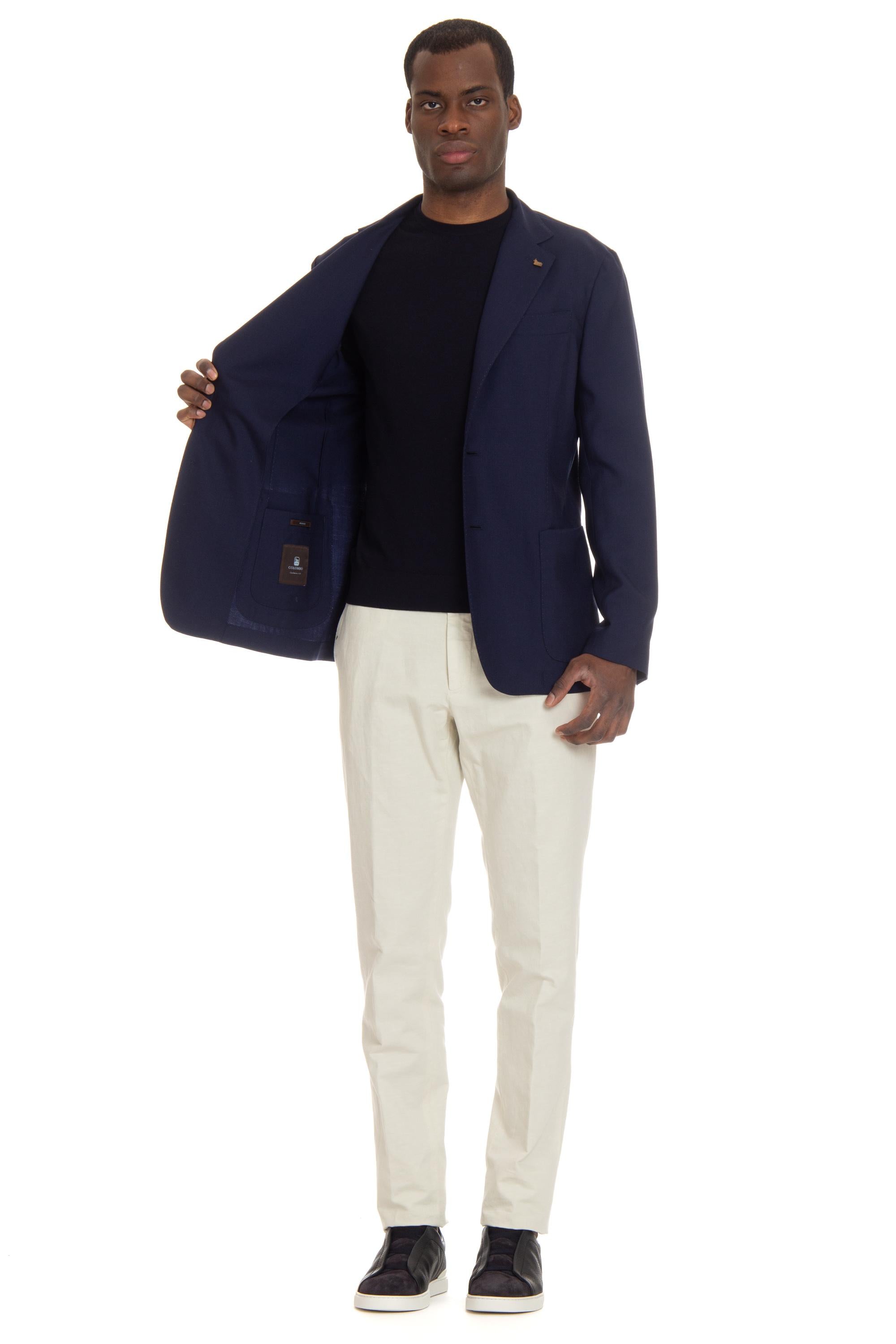 Colombo Giacca Robert destrutturata in cashmere pettinato 4.0 GI00251/N/7806 BLU NAVY 
