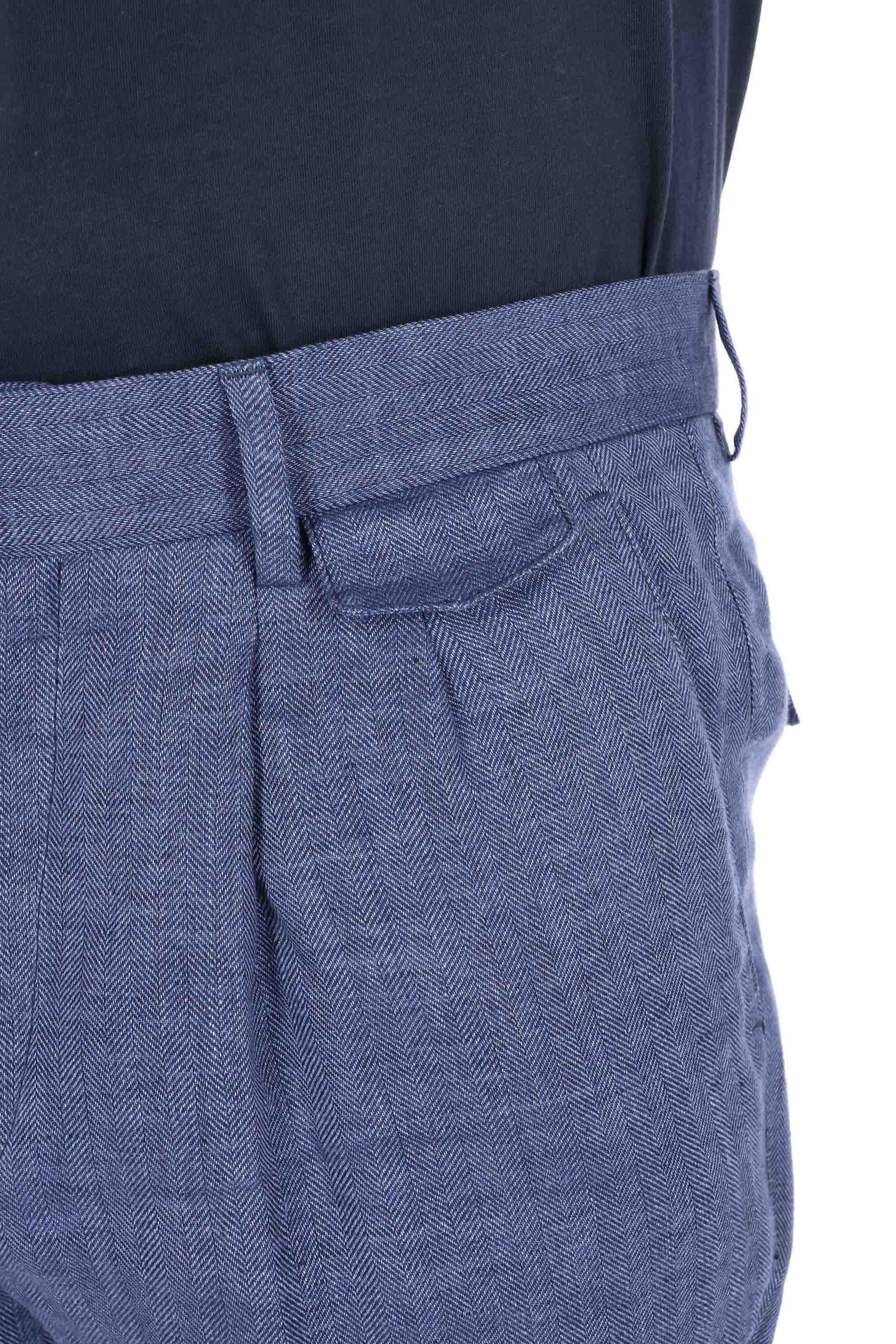 Pantalone in puro lino fantasia resca MH454E1920 C153 Brunello Cucinelli 