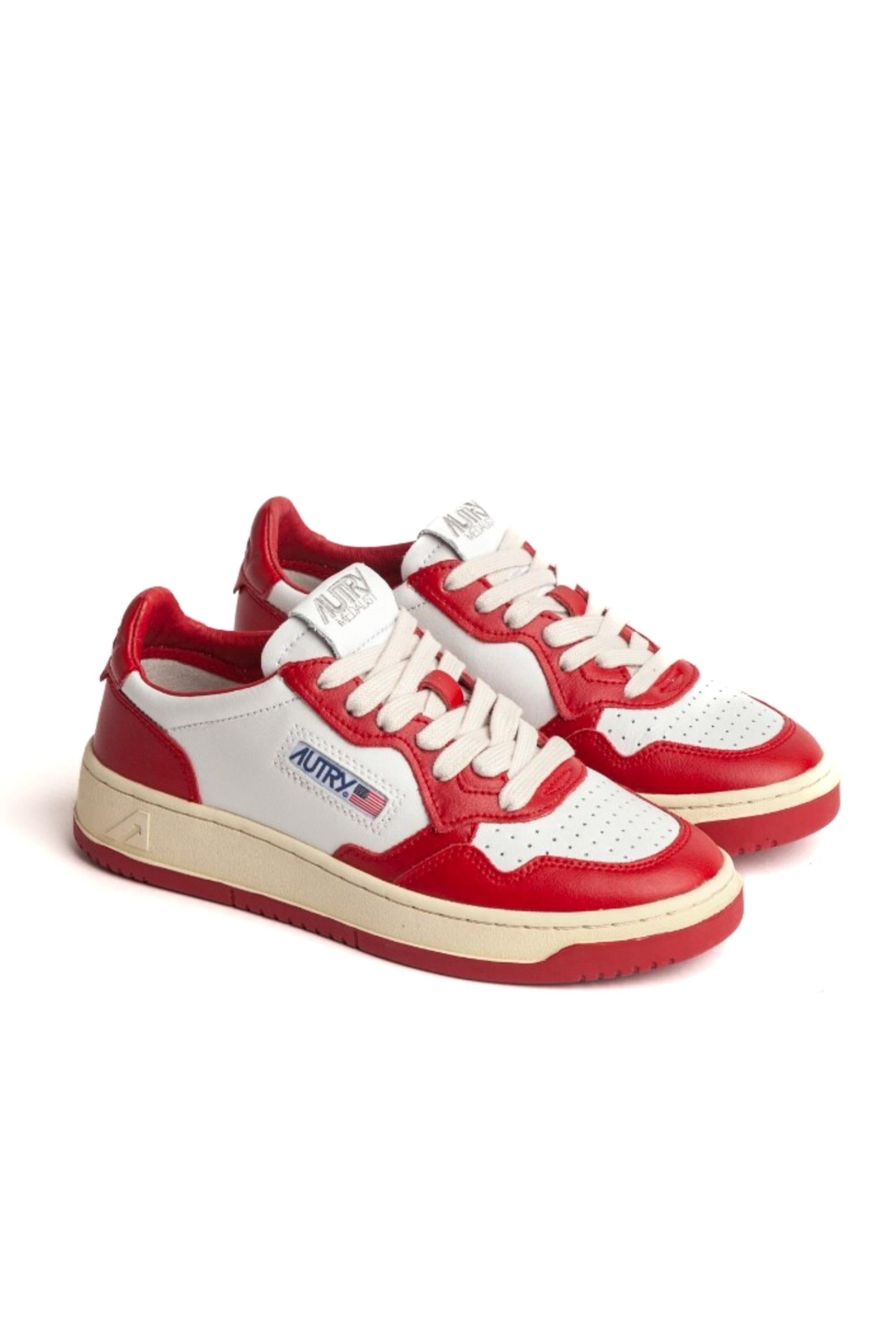 Sneaker Medalist bicolor in pelle AULM WB02 WHT/RED Autry 