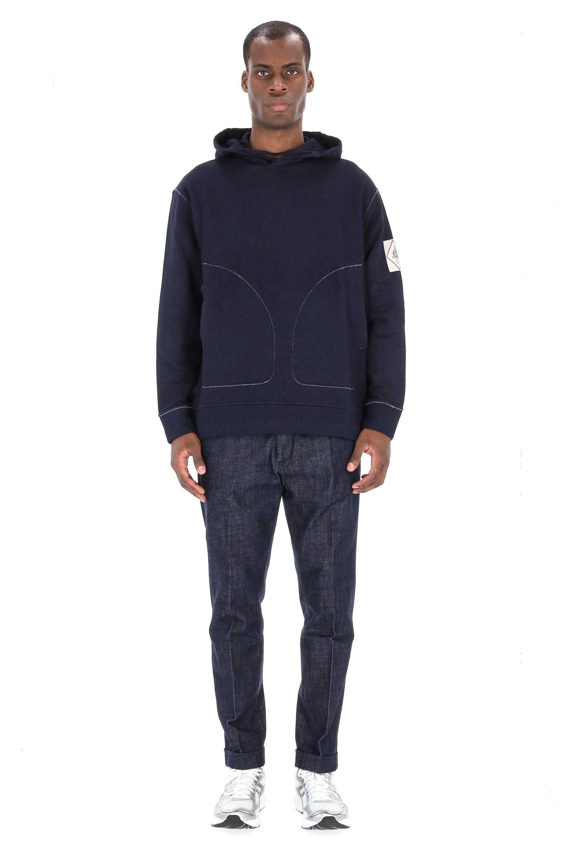 Felpa con cappuccio tintura indigo MSS181A11-0469W D08 CP Company 