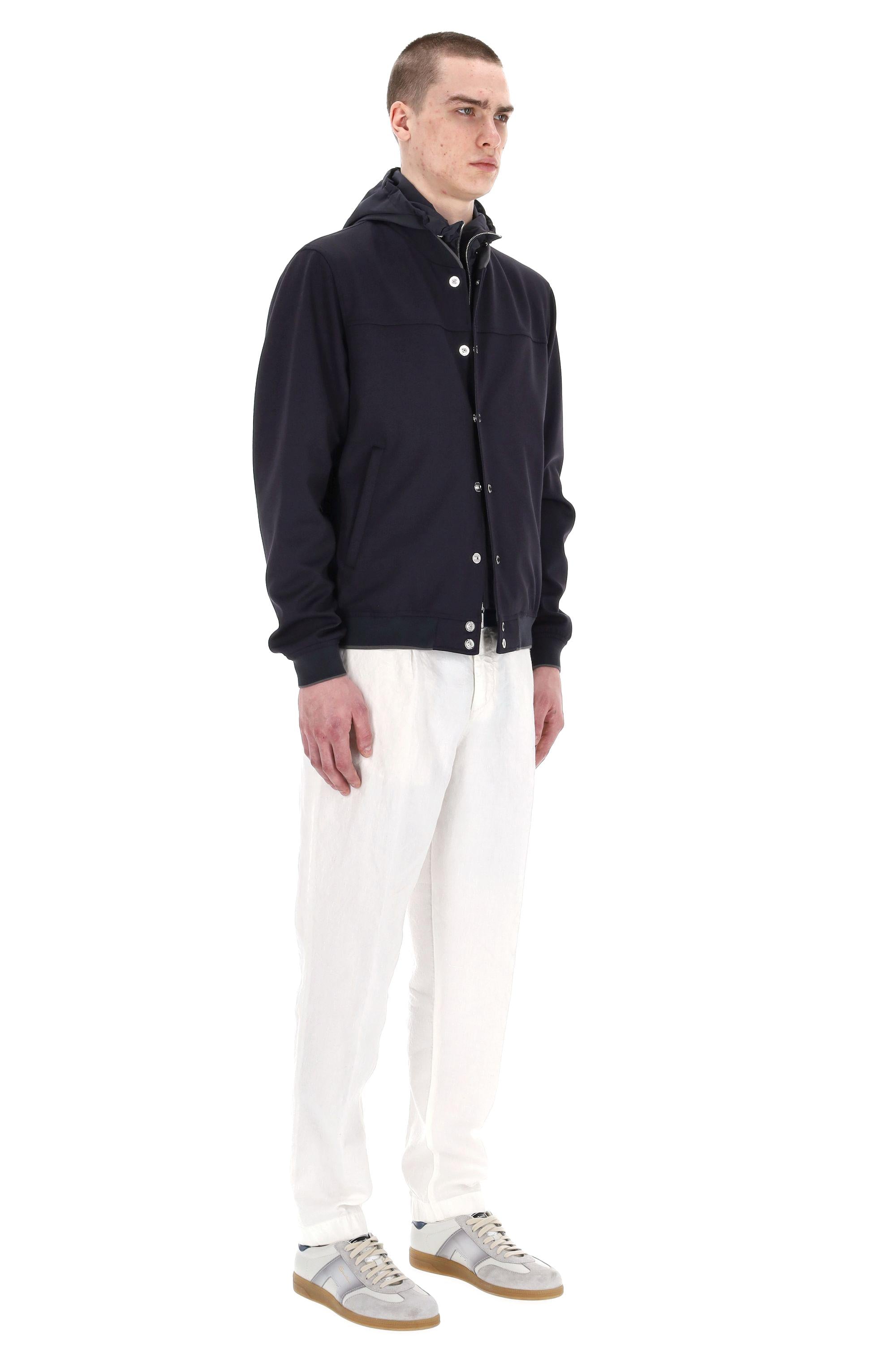 Bomber in jersey di cotone mod. Darren-Jk DARREN-JK DARK BLU Moorer 