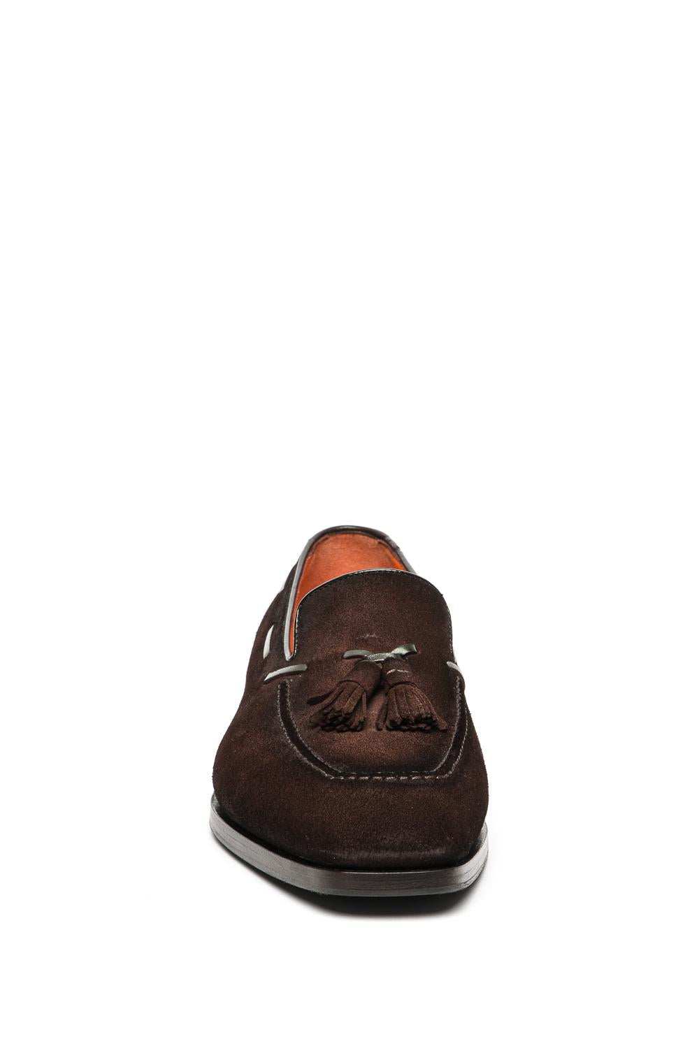 Santoni Mocassino in camoscio con nappine MCBD19176BJ1GEIP T50 