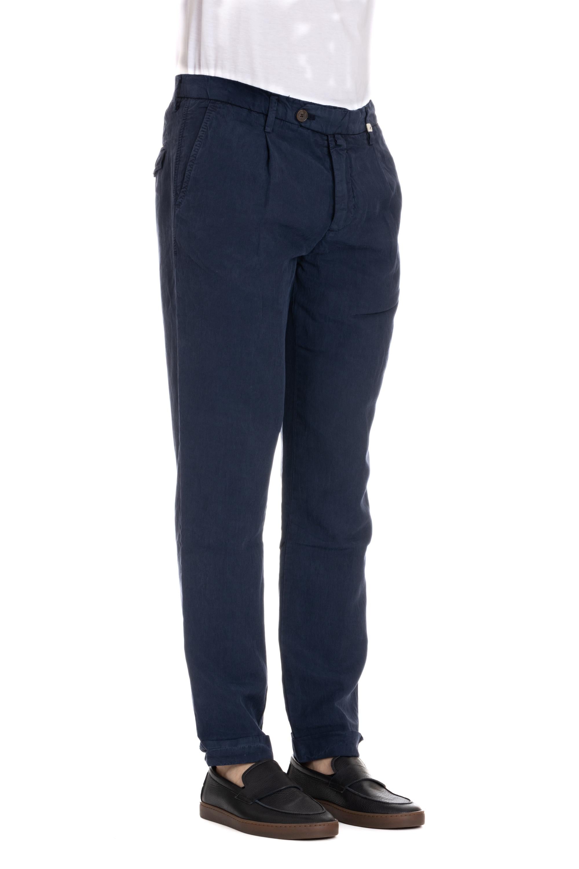 Pantalone chino in cotone-lino mod. Zeus 24M19L 80 03 Myths 