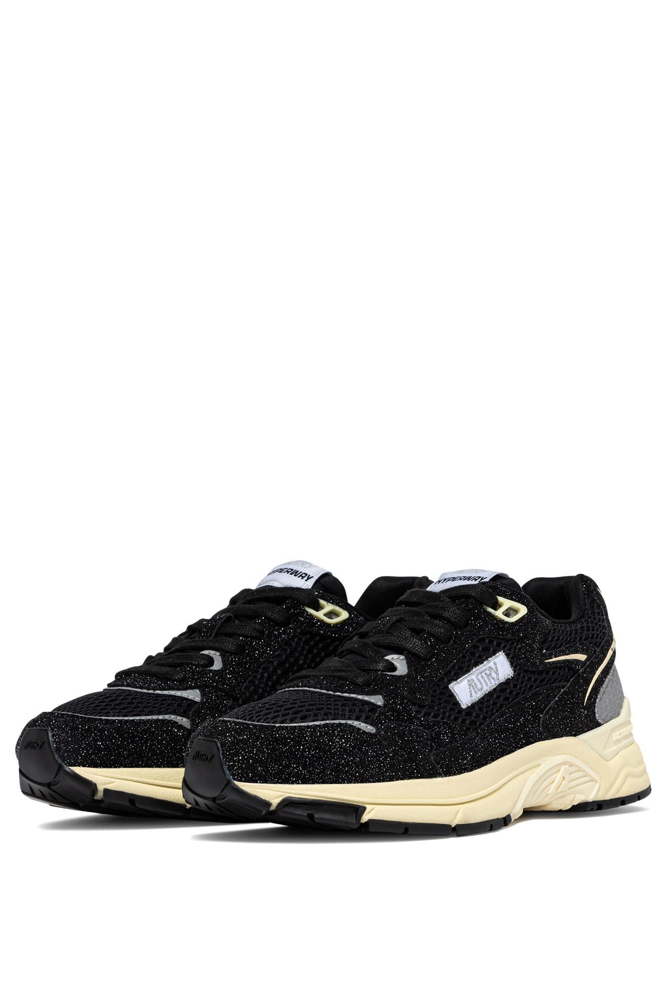 Autry Sneaker donna in mesh con dettagli strass Hyperway HYLW HG01 BLACK/SILV 