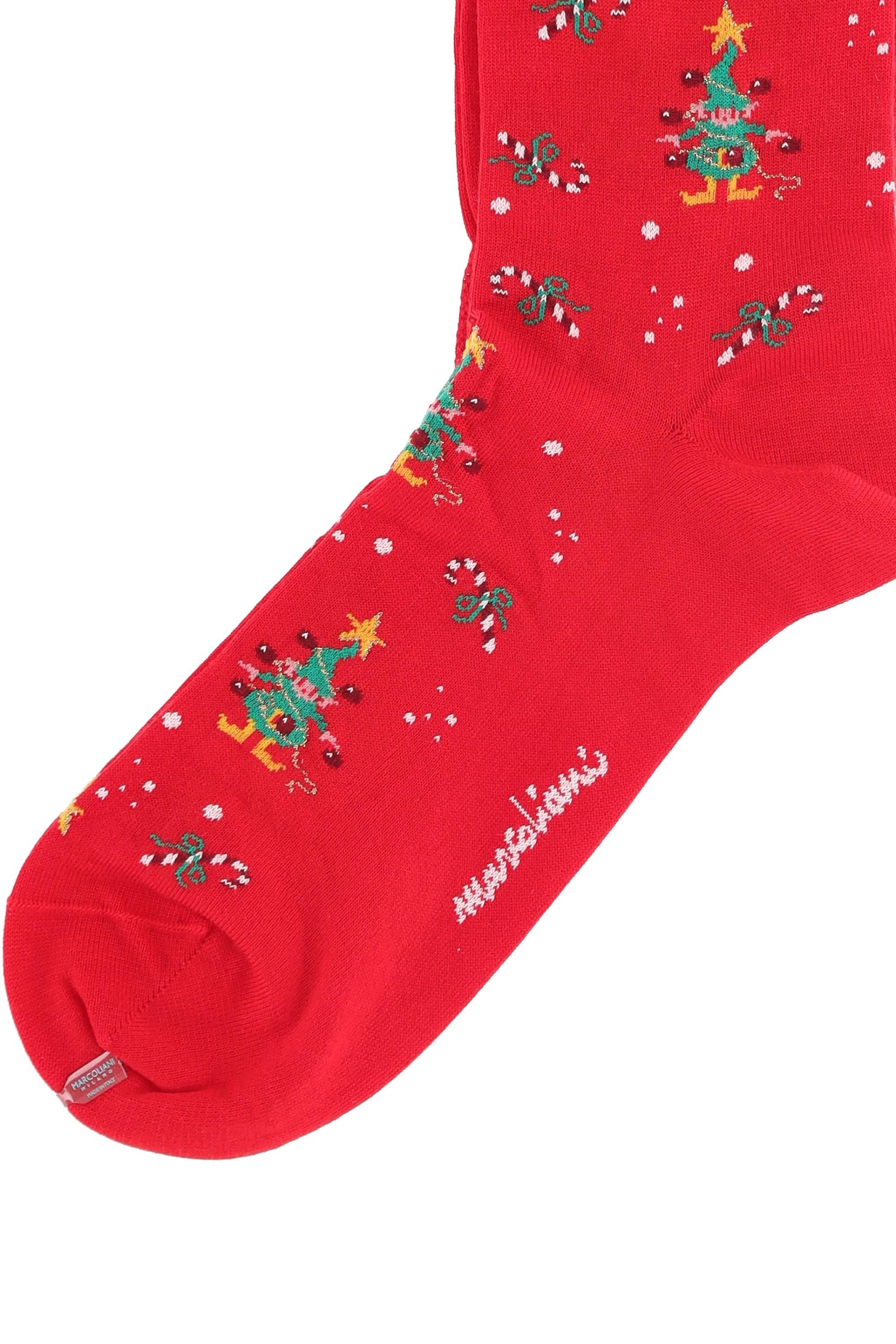 Marcoliani Calze natalizie in pima cotton Santa's Elf MAR4831L 010 