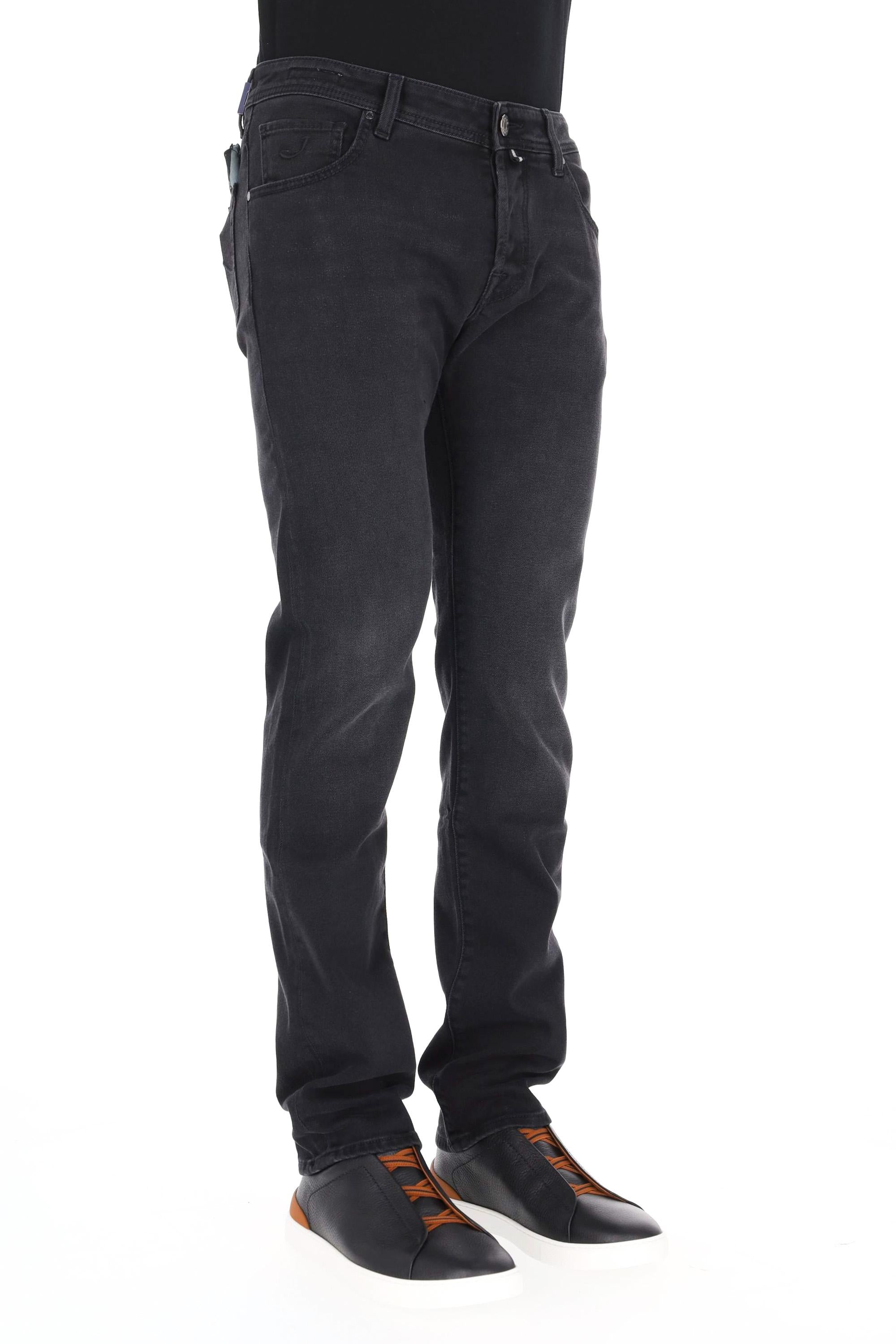 Jacob Cohen Jeans nero delavè in cotone comfort etichetta cavallino Nick fit JUX_QX006 N30 S3591 NICK 500D 