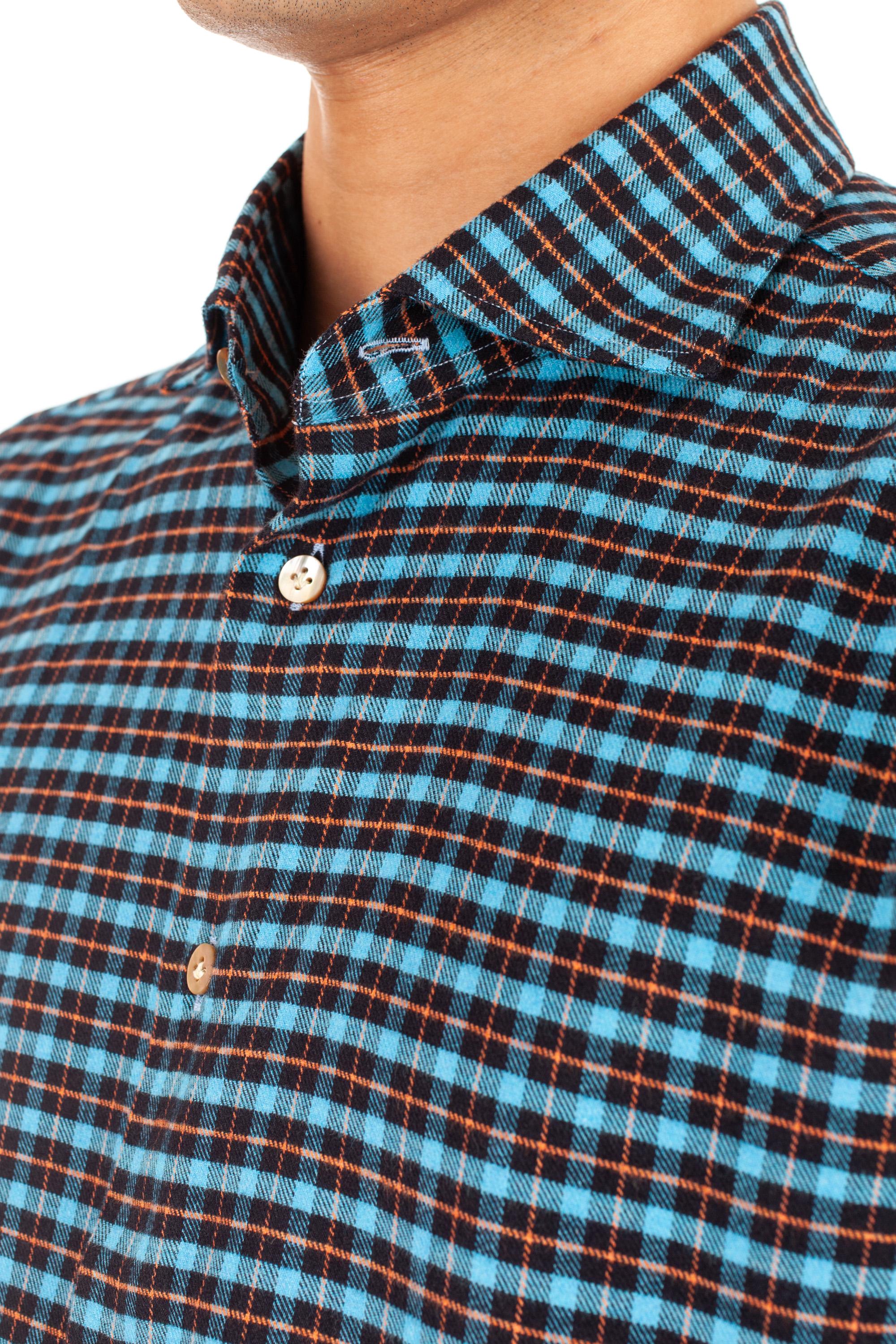 Borriello Camicia in flanella micro quadretto 17038 4 