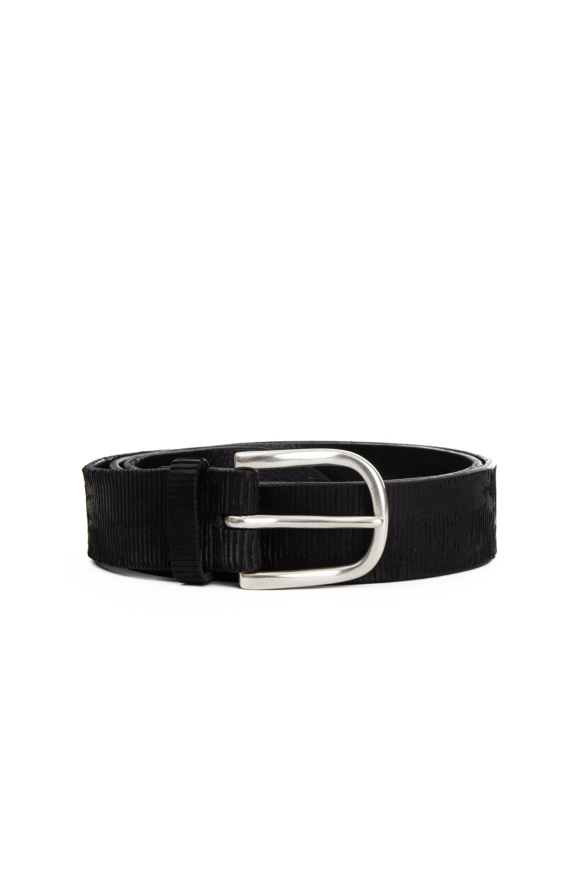 Orciani Cintura in pelle lavorazione lamellare U08173_BLA NERO 